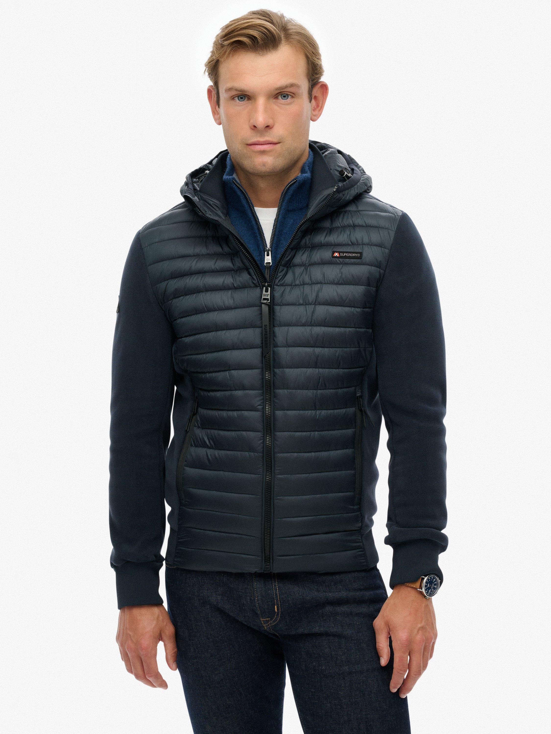 Product image 6 of 6, which shows Superdry Hooded Storm Fleece Hybrid Jacket, Eclipse Navy, XXXL