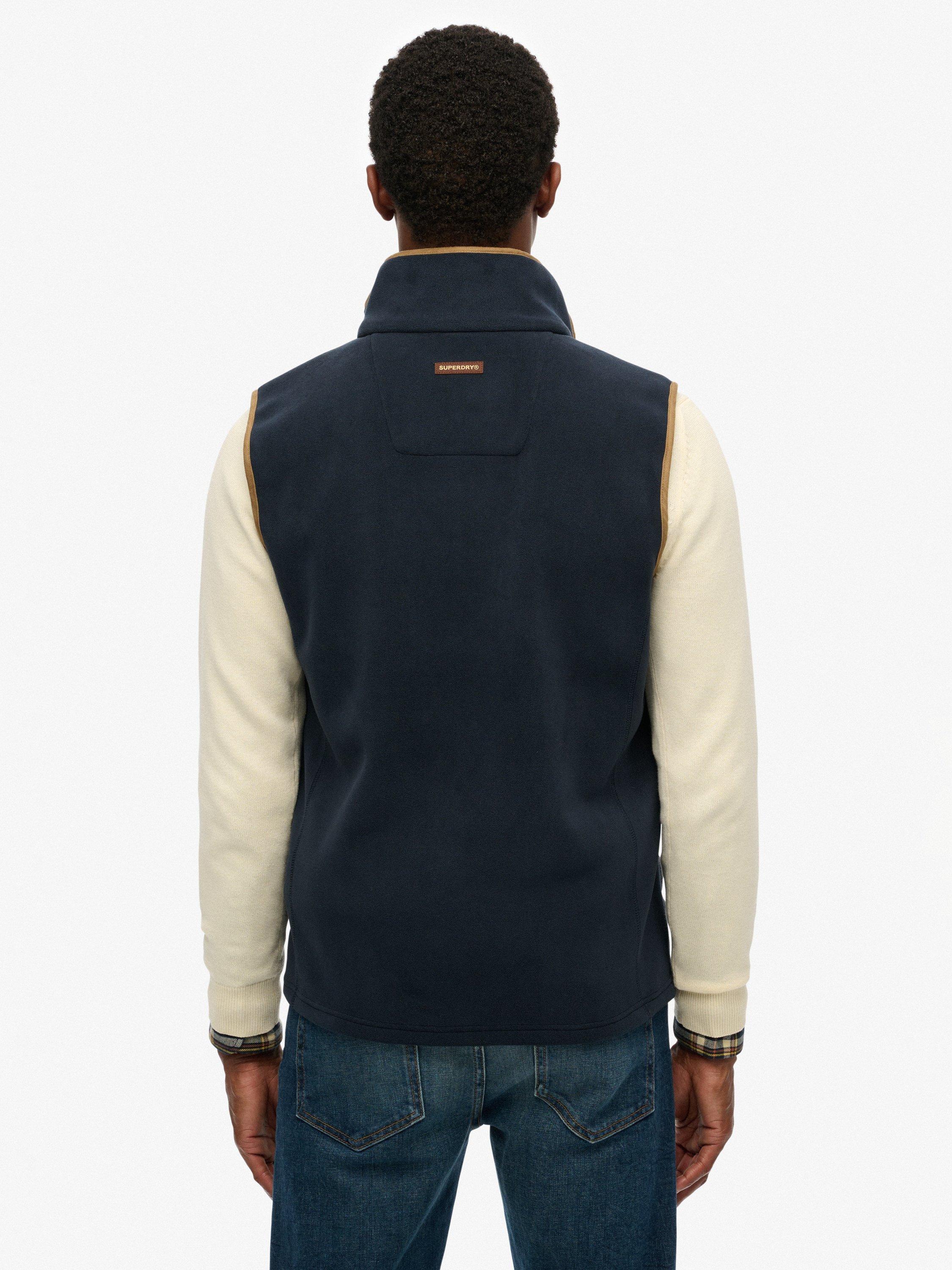 Product image 2 of 7, which shows Superdry Estate Fleece Gilet, Eclipse Navy, XXL