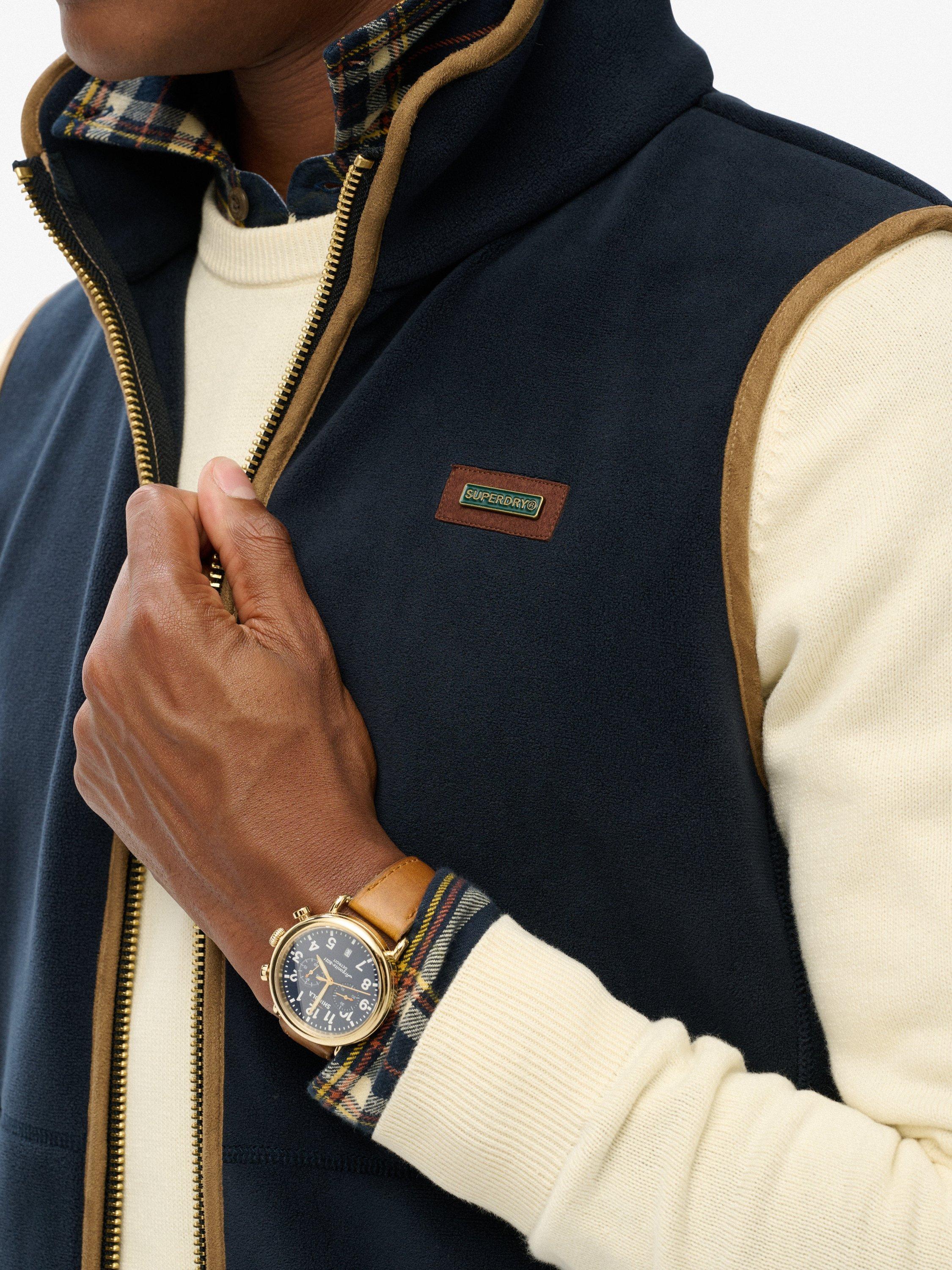 Product image 7 of 7, which shows Superdry Estate Fleece Gilet, Eclipse Navy, XXL