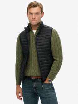 Superdry Fuji Lite Padded Gilet, Jet Black, Jet Black