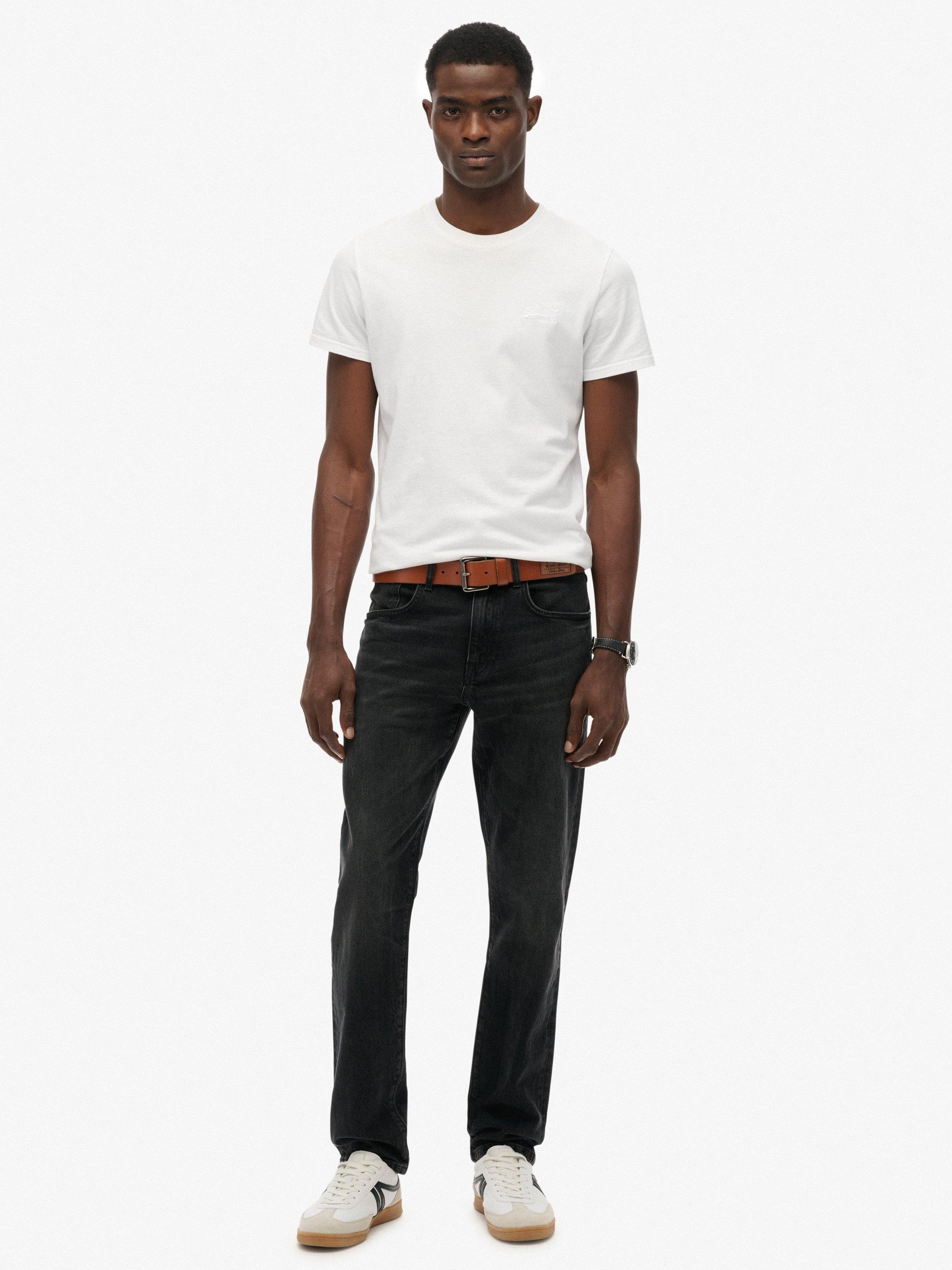 Product image 1 of 7, which shows Superdry Vintage Slim Straight Jeans, Worn Black, W28/L32