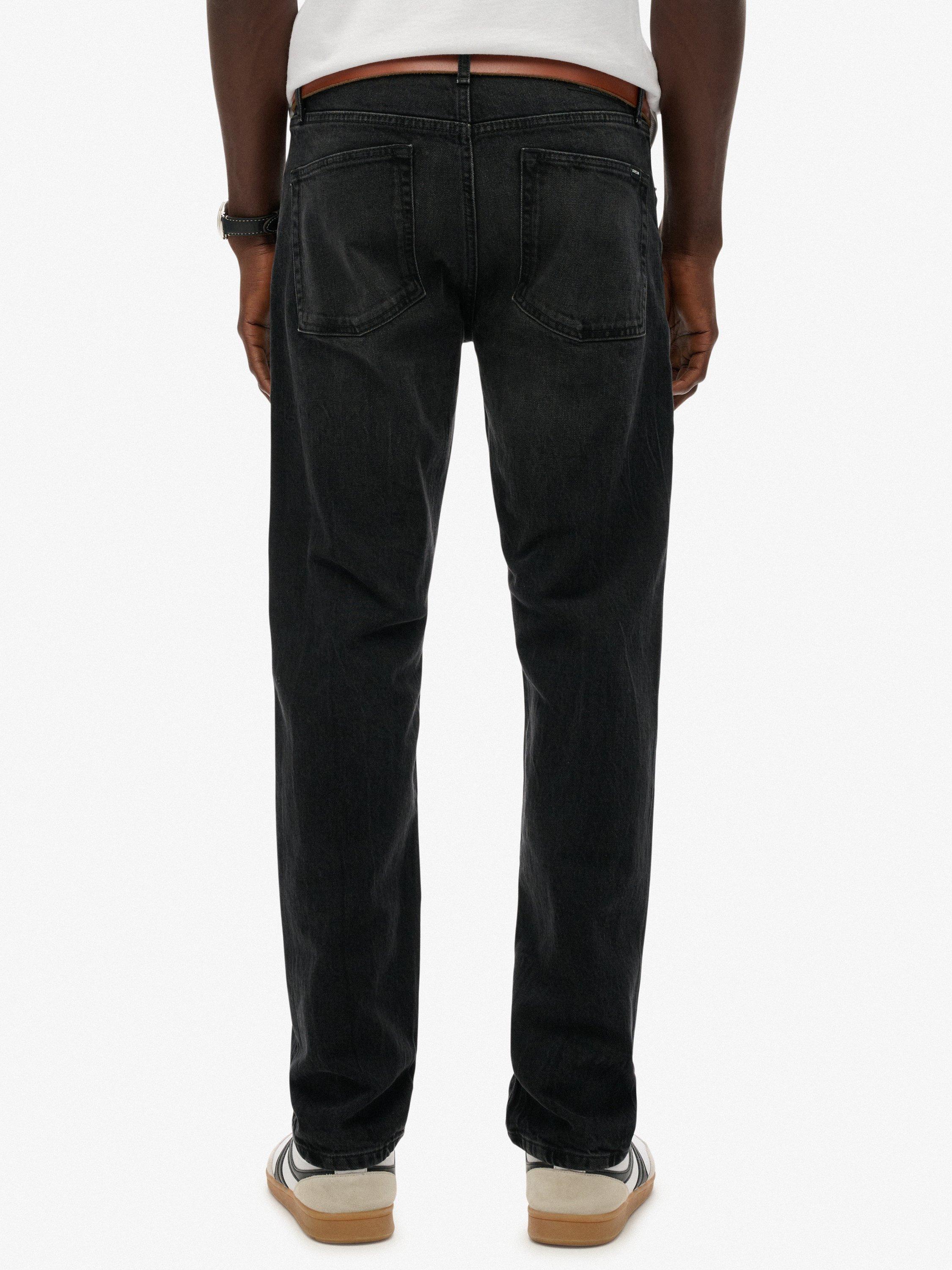 Product image 4 of 7, which shows Superdry Vintage Slim Straight Jeans, Worn Black, W28/L32