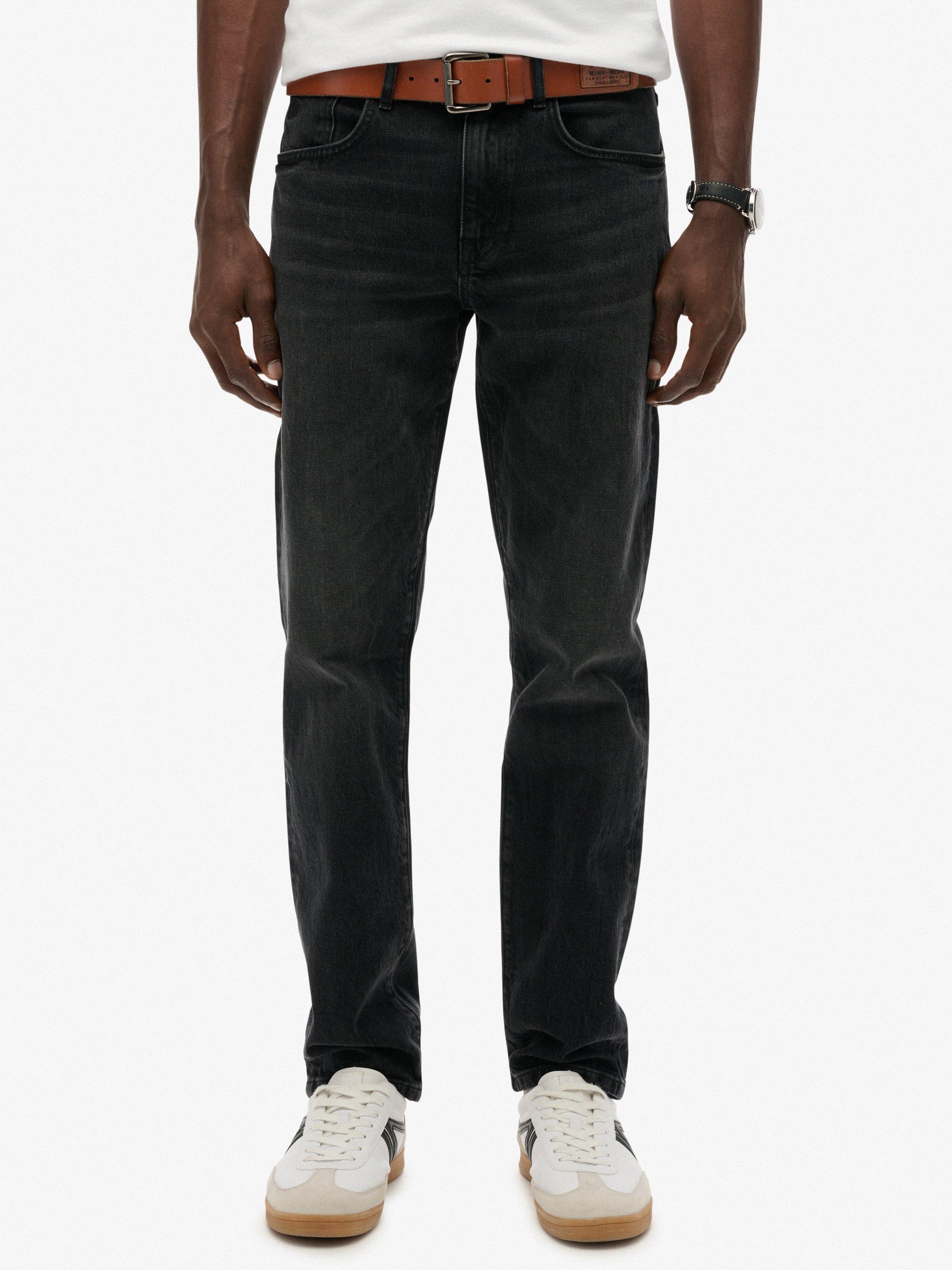Product image 5 of 7, which shows Superdry Vintage Slim Straight Jeans, Worn Black, W28/L32