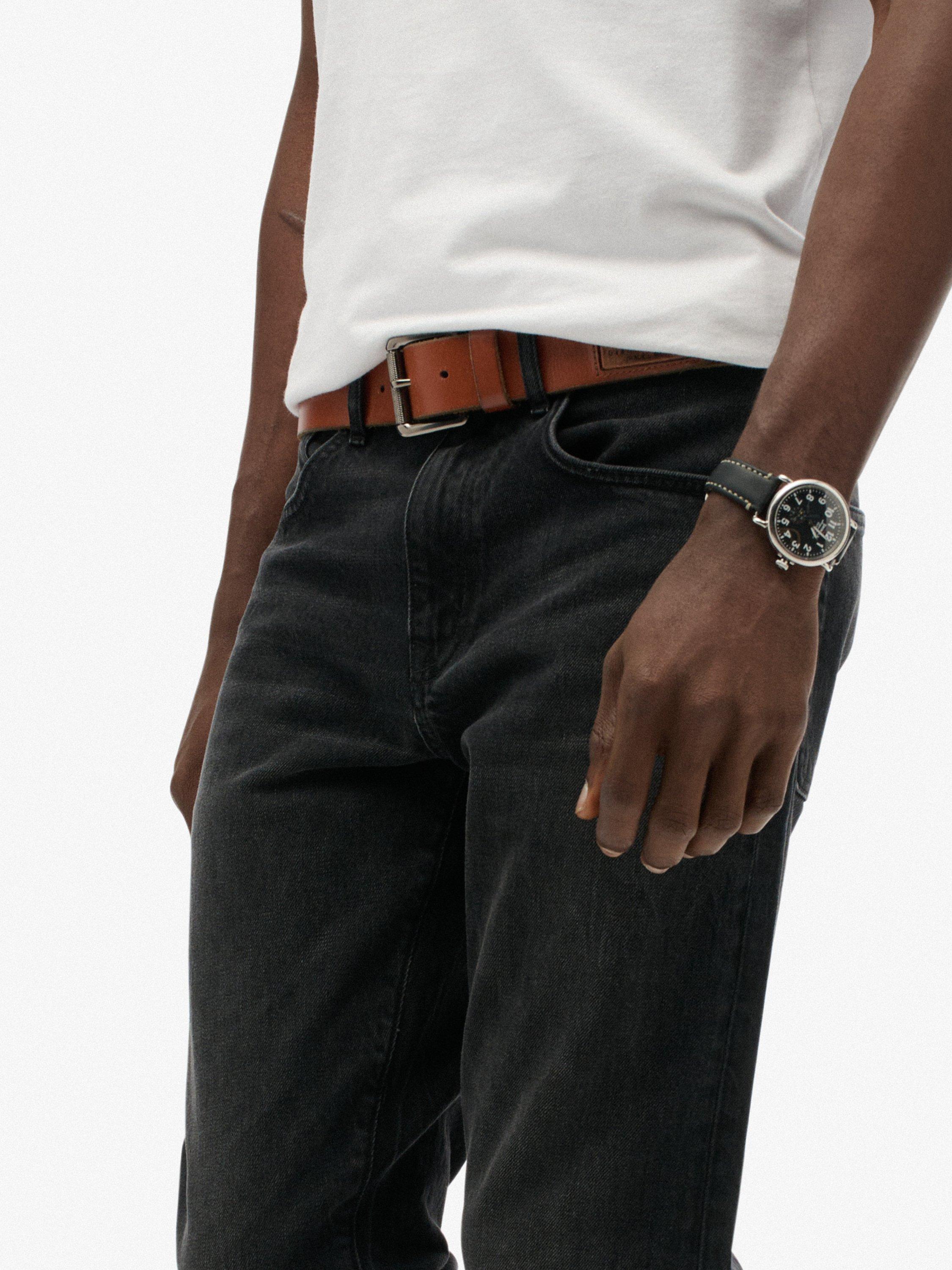 Product image 6 of 7, which shows Superdry Vintage Slim Straight Jeans, Worn Black, W28/L32