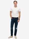 Superdry Organic Cotton Vintage Slim Fit Jeans, Frontier Repair Blue