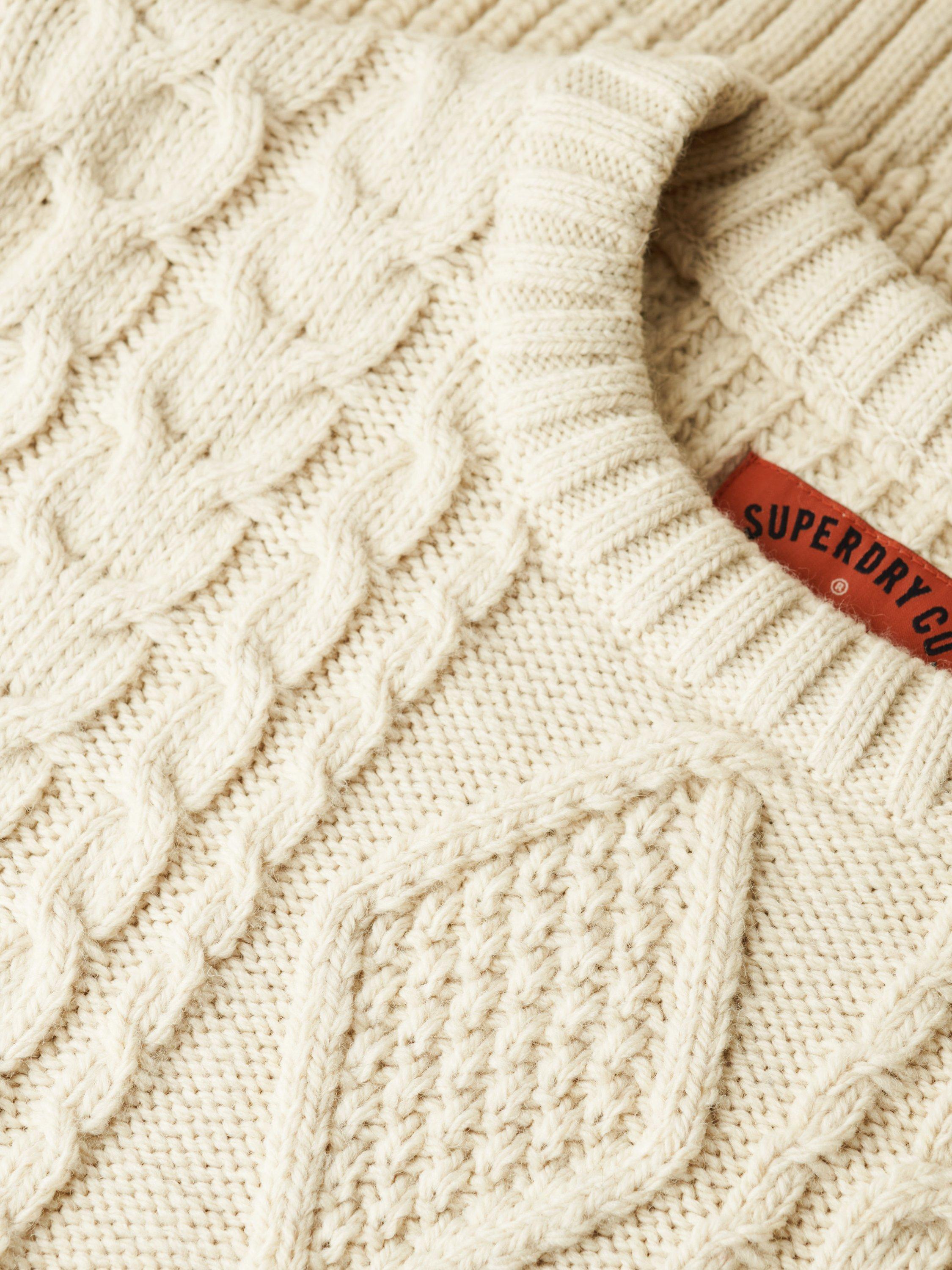 Product image 5 of 5, which shows Superdry Jacob Cable Knit Jumper, Ecru, XXL