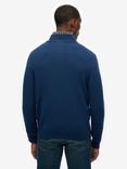 Superdry Wool Blend Half-Zip Jumper, Dusk Navy Marl