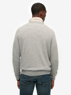 Superdry Wool Blend Crew Neck Jumper - view 2, Light Grey Marl