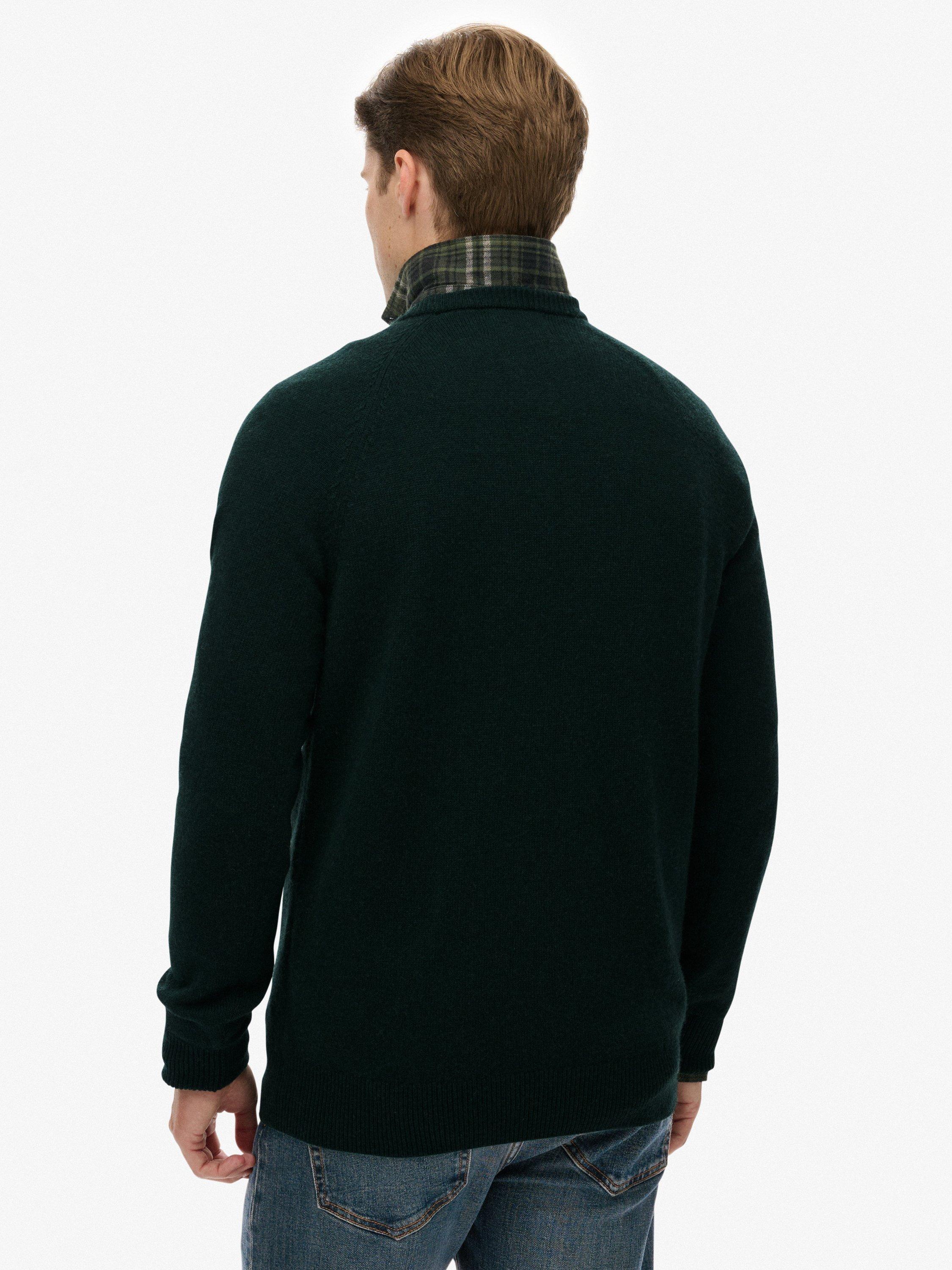 Product image 2 of 11, which shows Superdry Wool Blend Crew Neck Jumper, Forest Green Marl, S