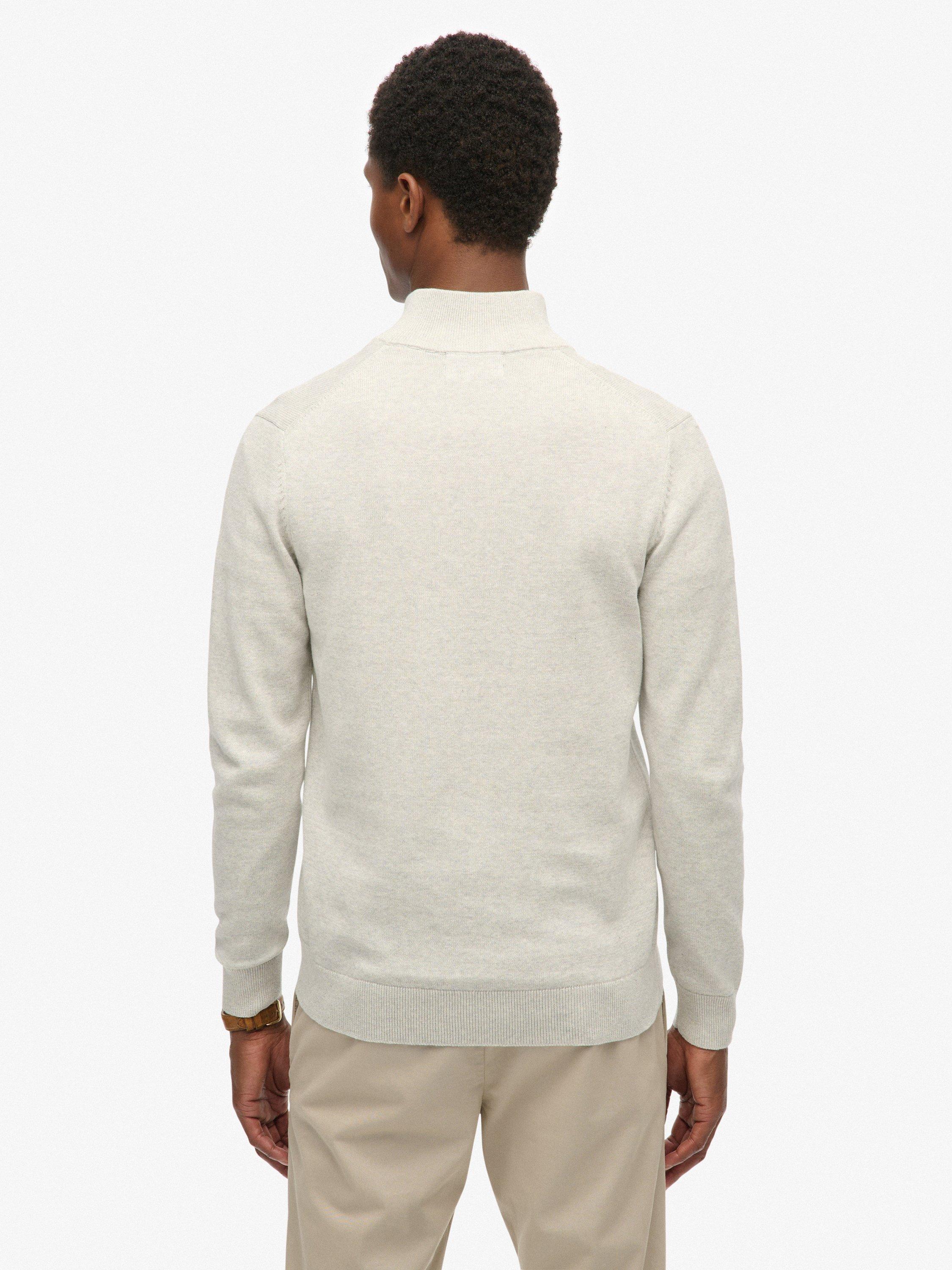 Product image 2 of 5, which shows Superdry Essentials Cotton Half Zip Jumper, Lightning Grey Marl, S