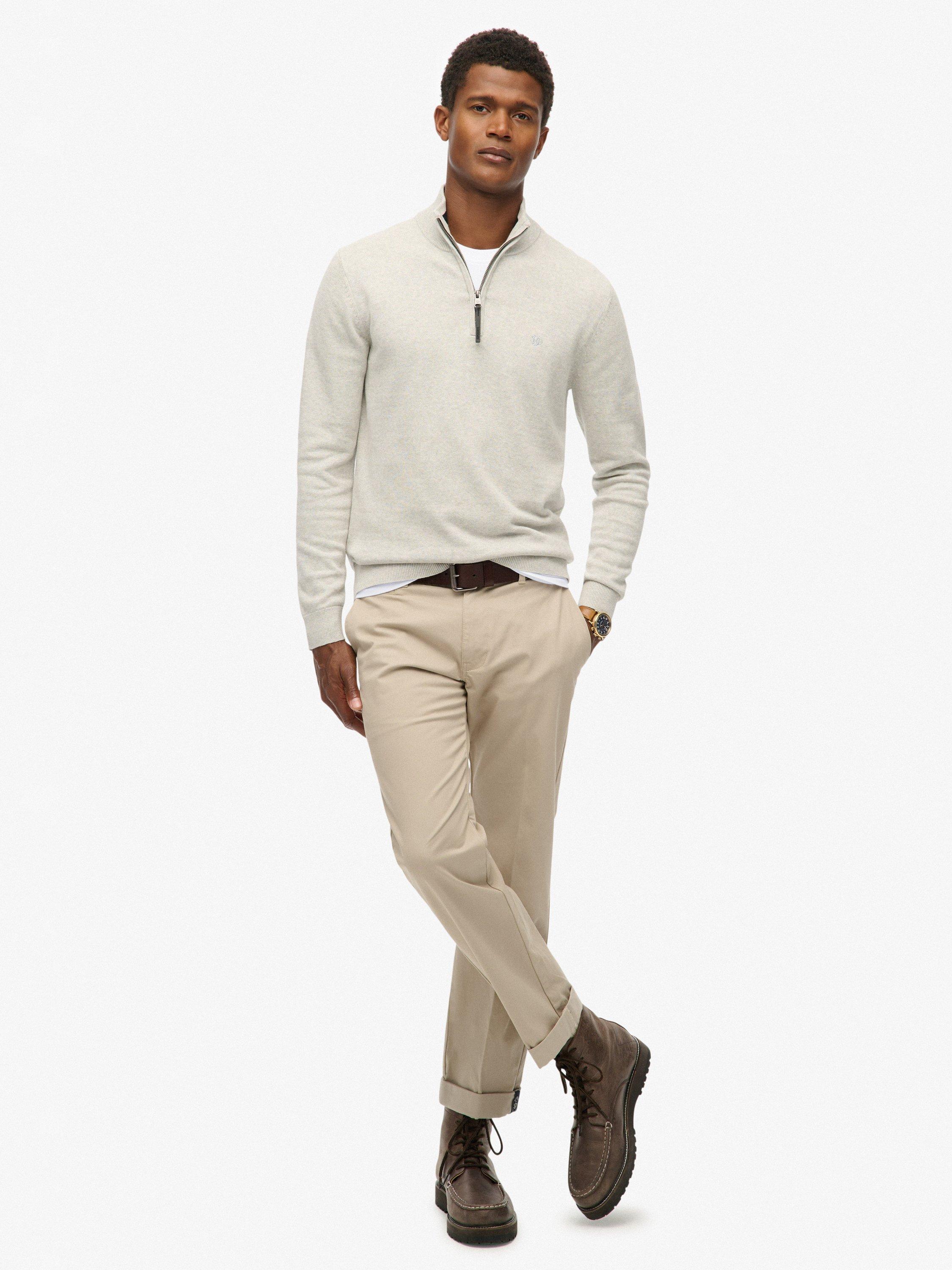 Product image 3 of 5, which shows Superdry Essentials Cotton Half Zip Jumper, Lightning Grey Marl, S