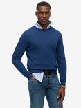 Superdry Essentials Cotton Knit Jumper, Pilot Mid Blue Marl