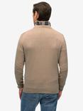 Superdry Essentials Cotton Knit Jumper, Taupe Marl/Cali Blue