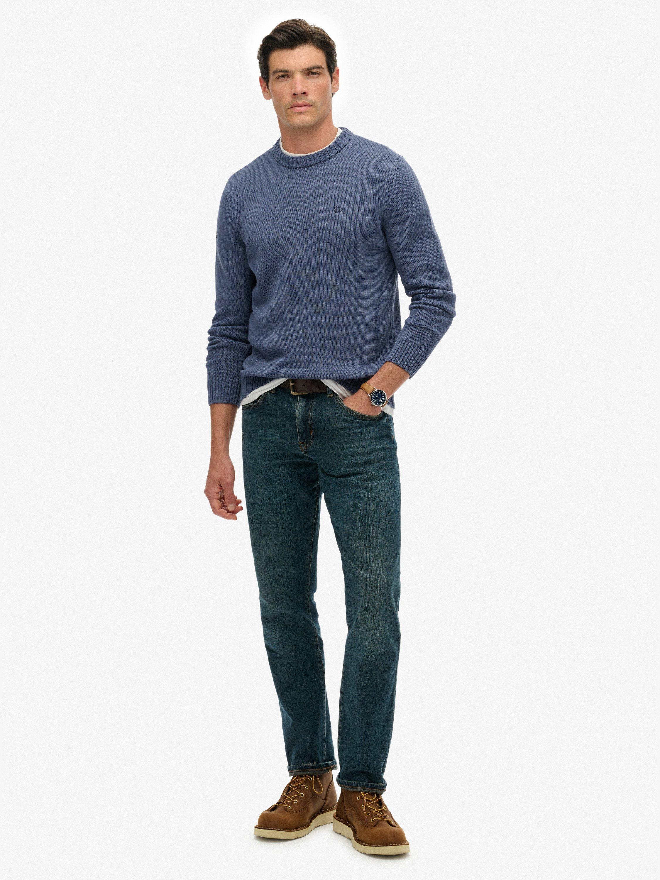 Product image 3 of 5, which shows Superdry Preppy Cotton Jumper, Soft Navy, S