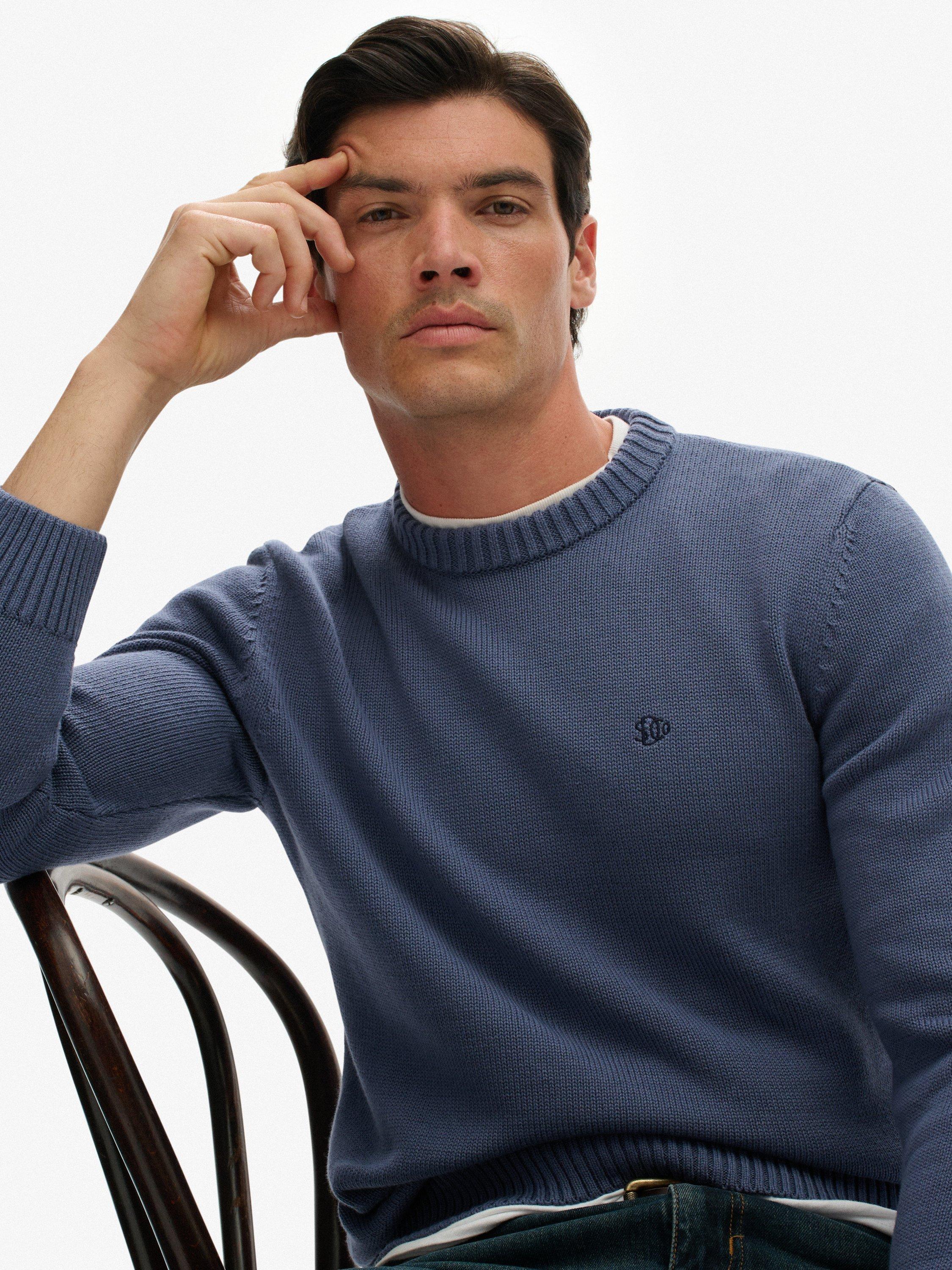 Product image 4 of 5, which shows Superdry Preppy Cotton Jumper, Soft Navy, S
