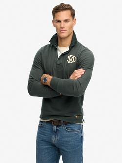 Superdry Vintage Athletic Rugby Shirt, Green, Green