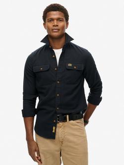 Superdry Trailsman Cotton Flannel Shirt, Jet Black, Jet Black