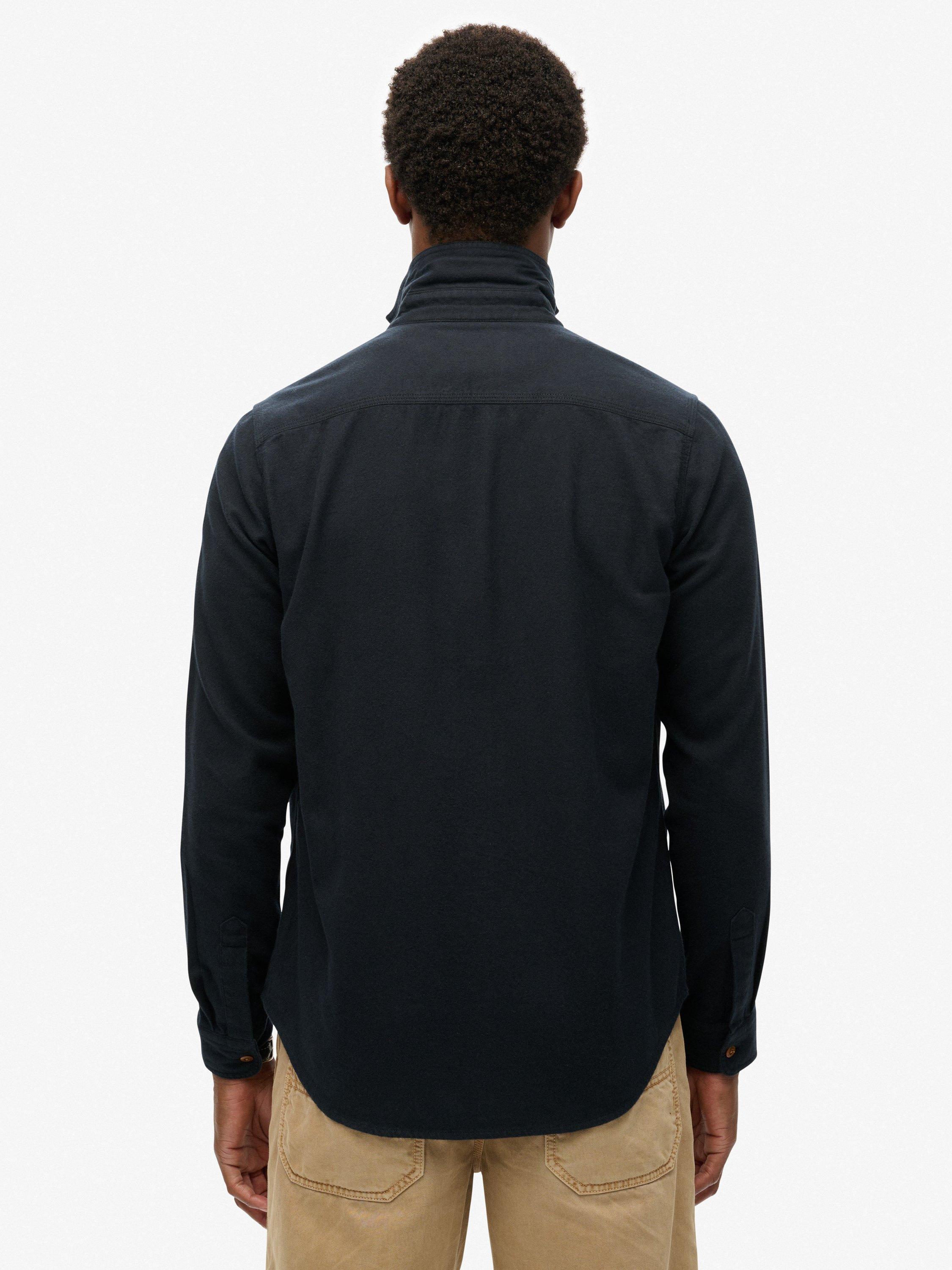 Product image 2 of 5, which shows Superdry Trailsman Cotton Flannel Shirt, Jet Black, S