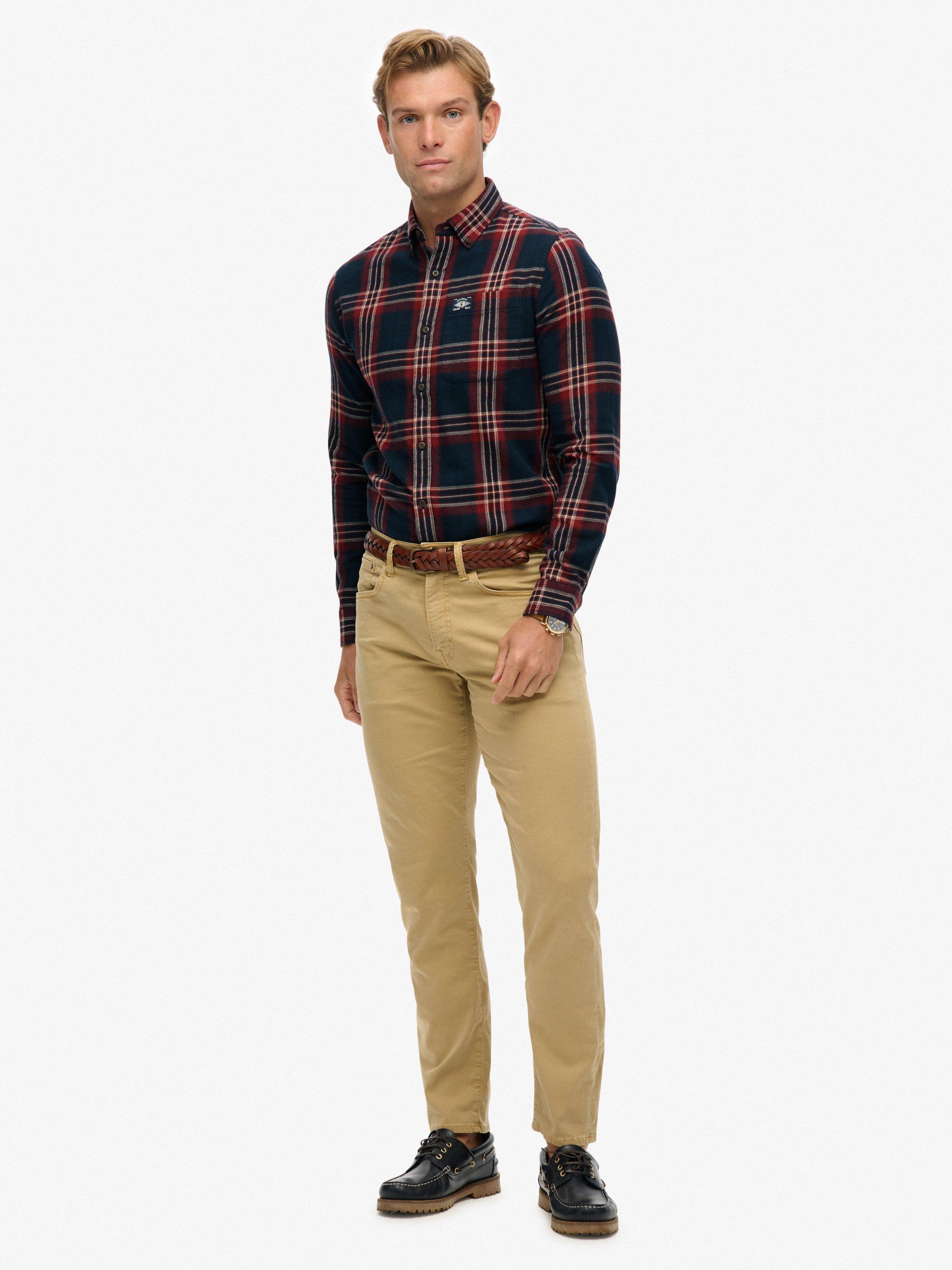 Product image 3 of 6, which shows Superdry Long Sleeve Cotton Lumberjack Shirt, Michigan Navy, XXL