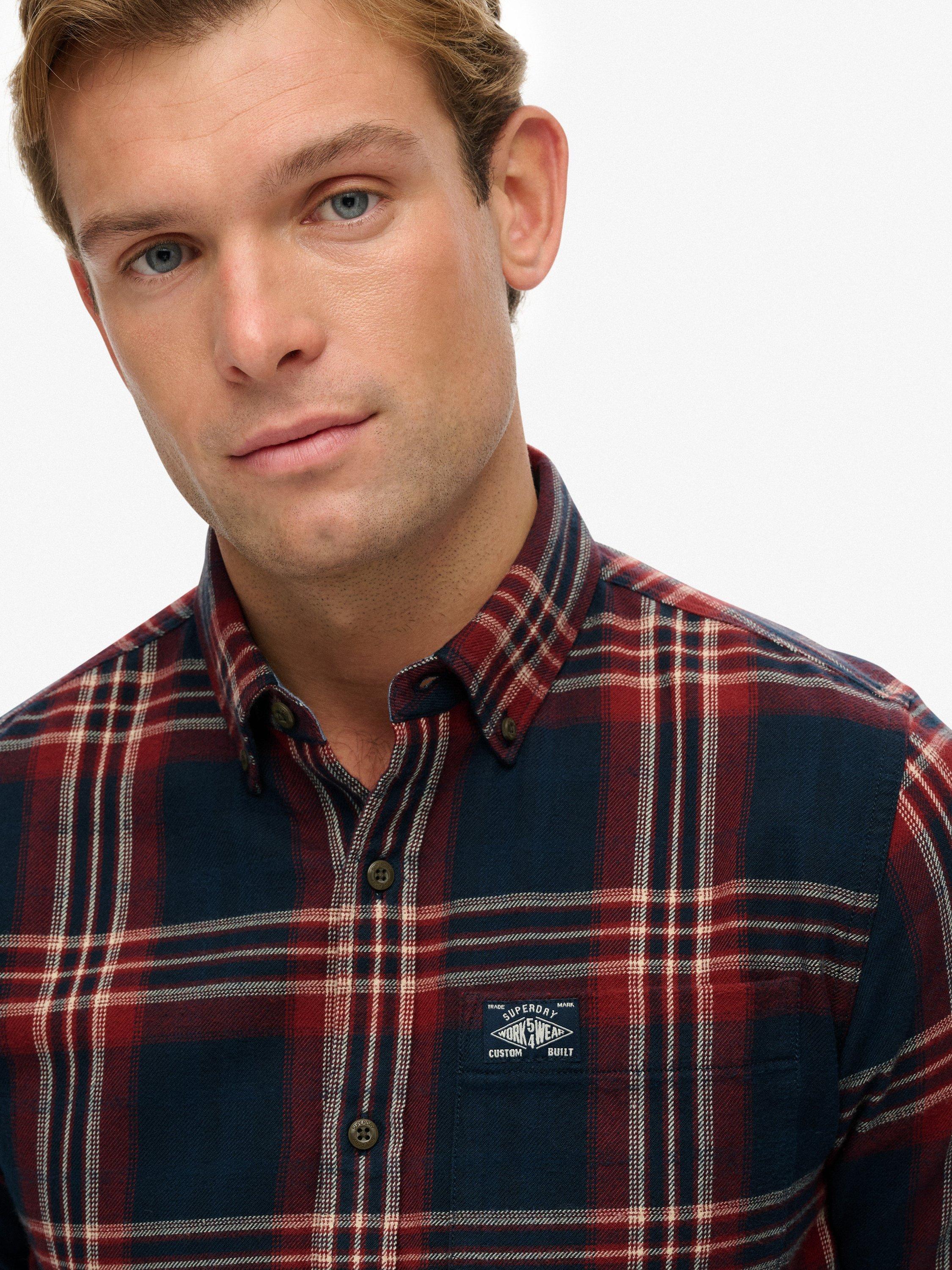 Product image 4 of 6, which shows Superdry Long Sleeve Cotton Lumberjack Shirt, Michigan Navy, XXL