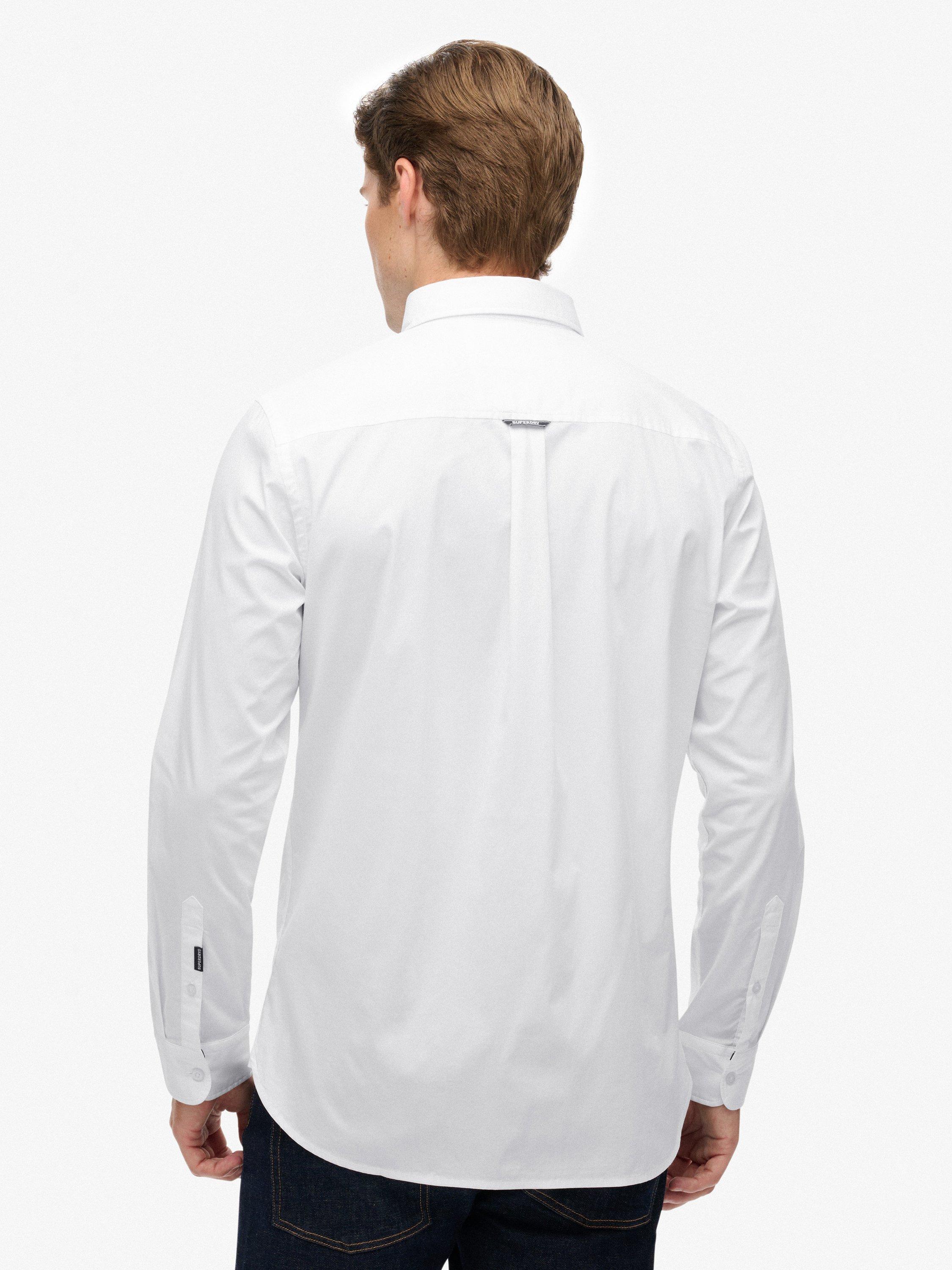 Product image 2 of 6, which shows Superdry Cotton Blend Essentials Tailored Lite Shirt, Optic, L