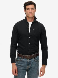 Superdry Essential Long Sleeve Denim Shirt, Jet Black, Jet Black