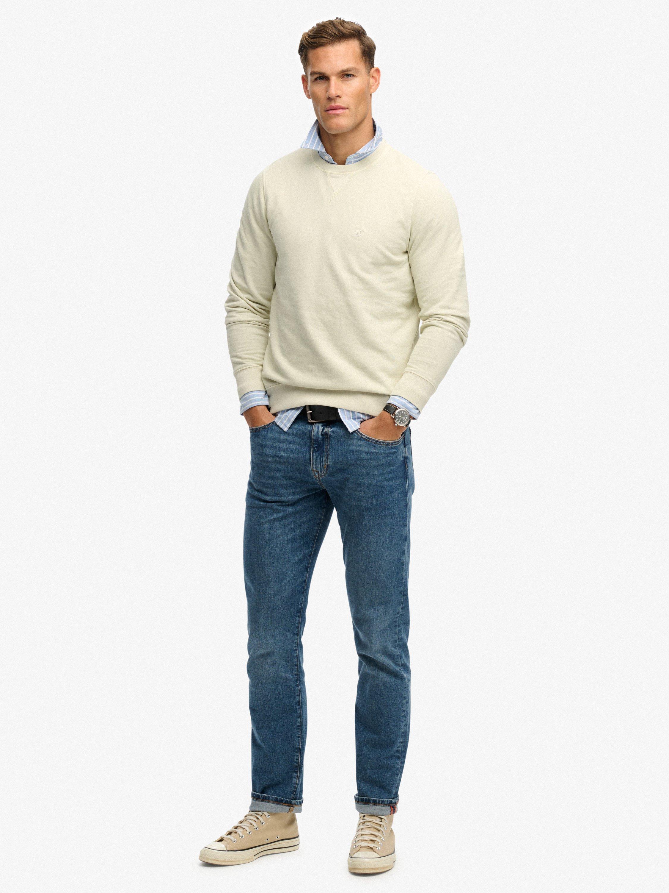 Product image 3 of 5, which shows Superdry Pure Cotton Classic Essential Sweatshirt, Silver Birch, L