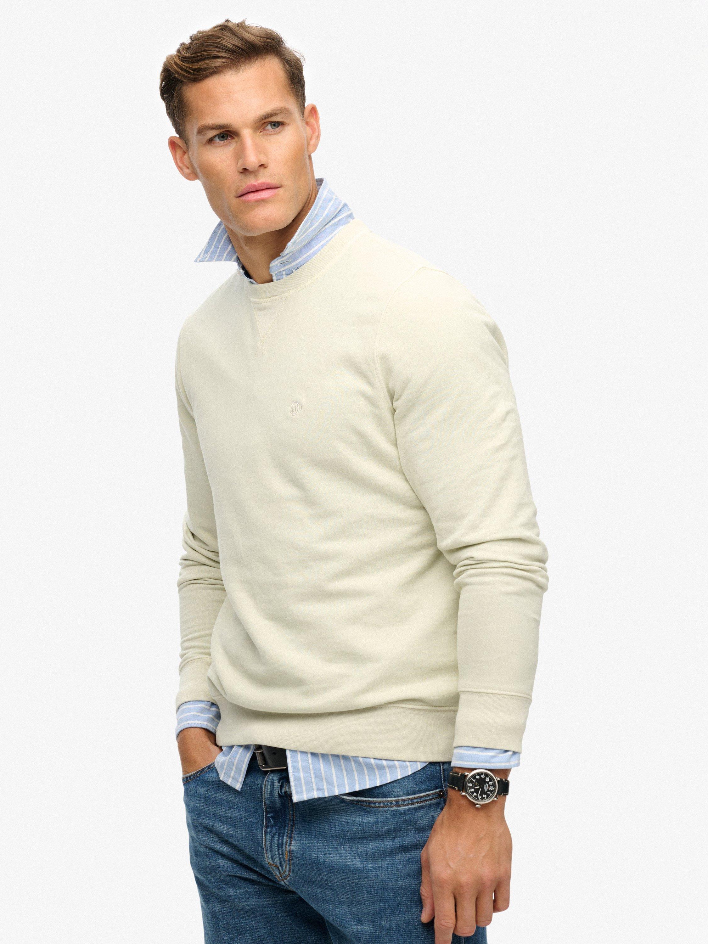 Product image 4 of 5, which shows Superdry Pure Cotton Classic Essential Sweatshirt, Silver Birch, L