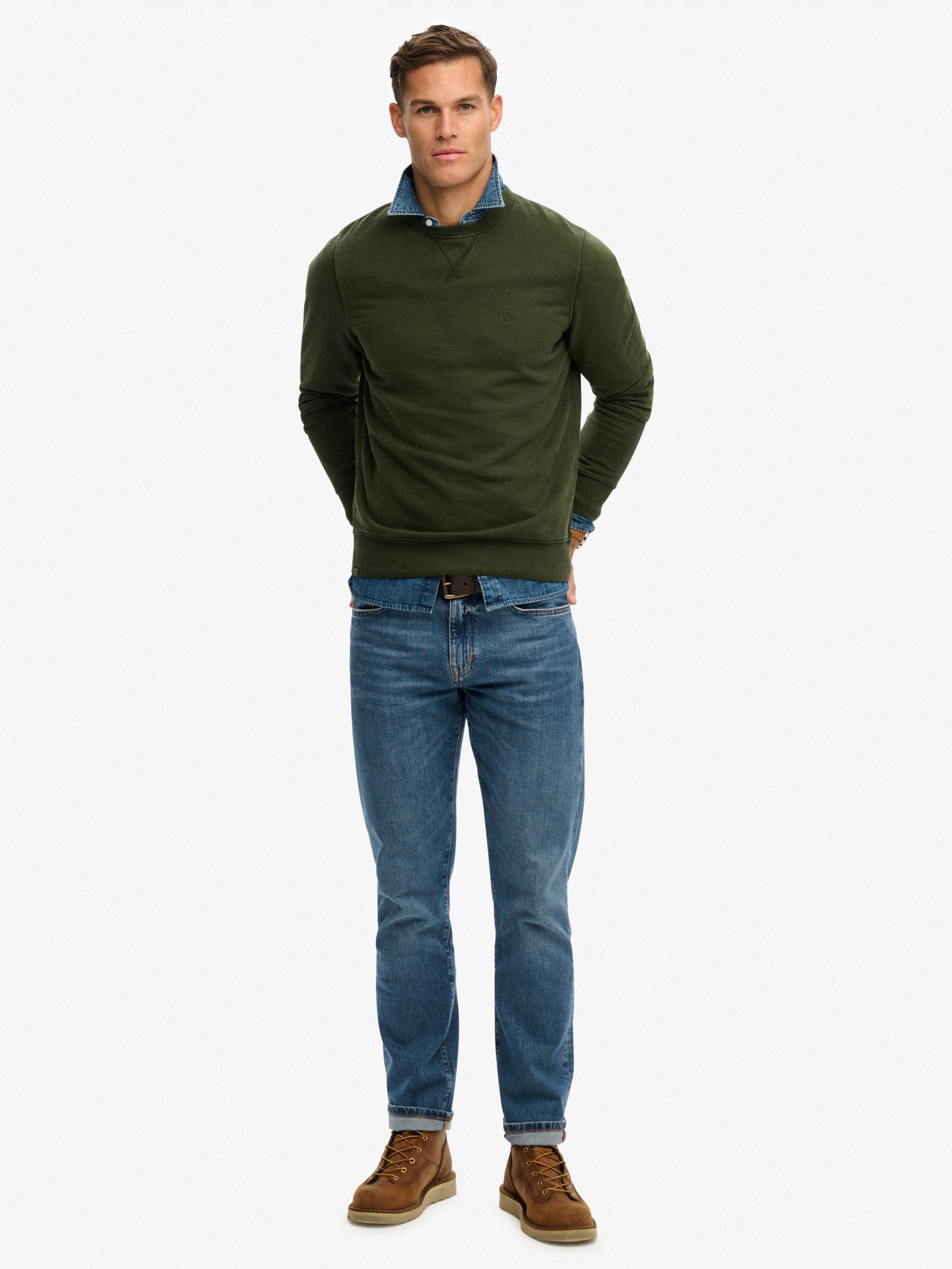 Product image 3 of 5, which shows Superdry Pure Cotton Classic Essential Sweatshirt, Surplus Goods Olive, S