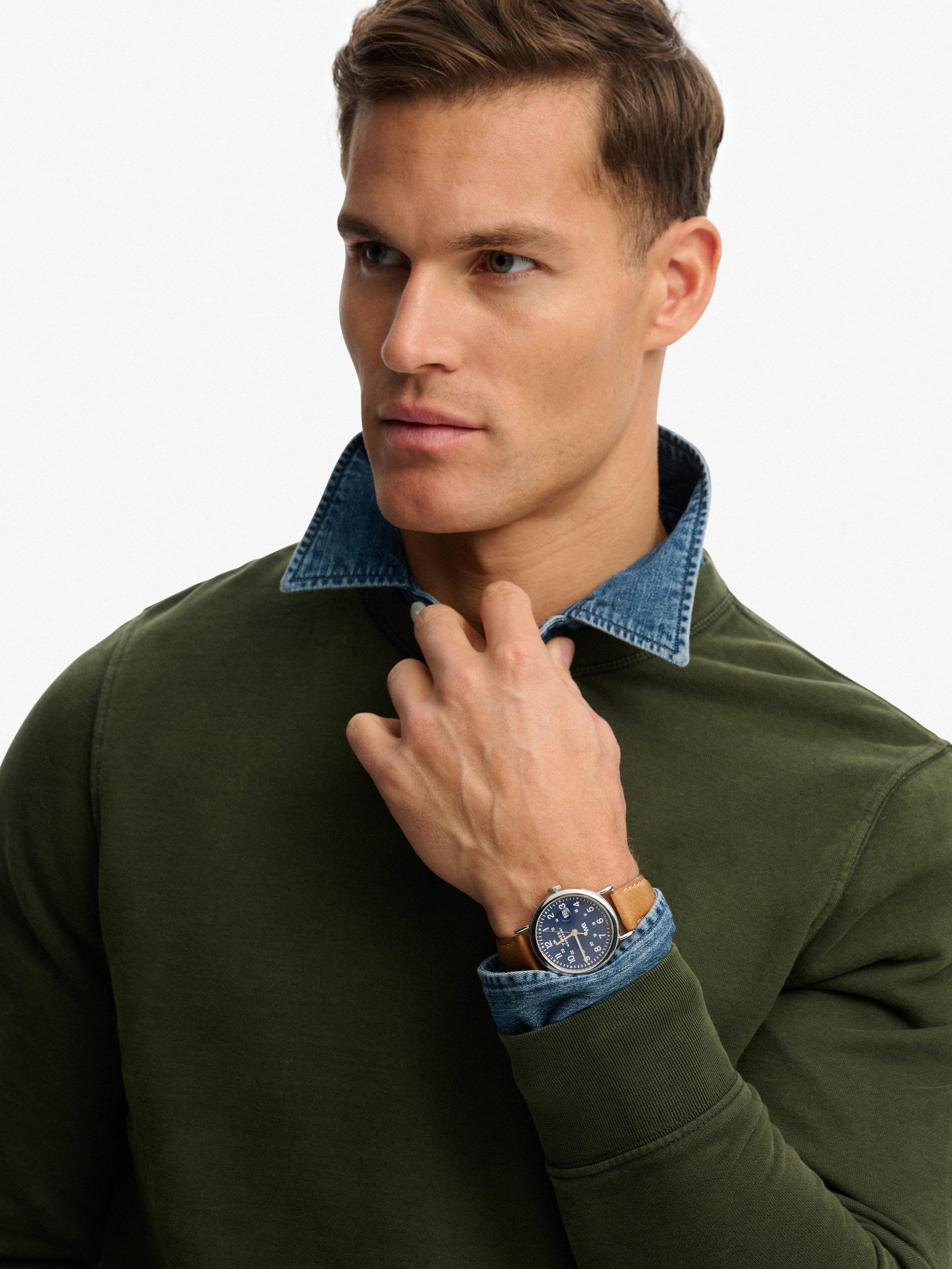 Product image 4 of 5, which shows Superdry Pure Cotton Classic Essential Sweatshirt, Surplus Goods Olive, S