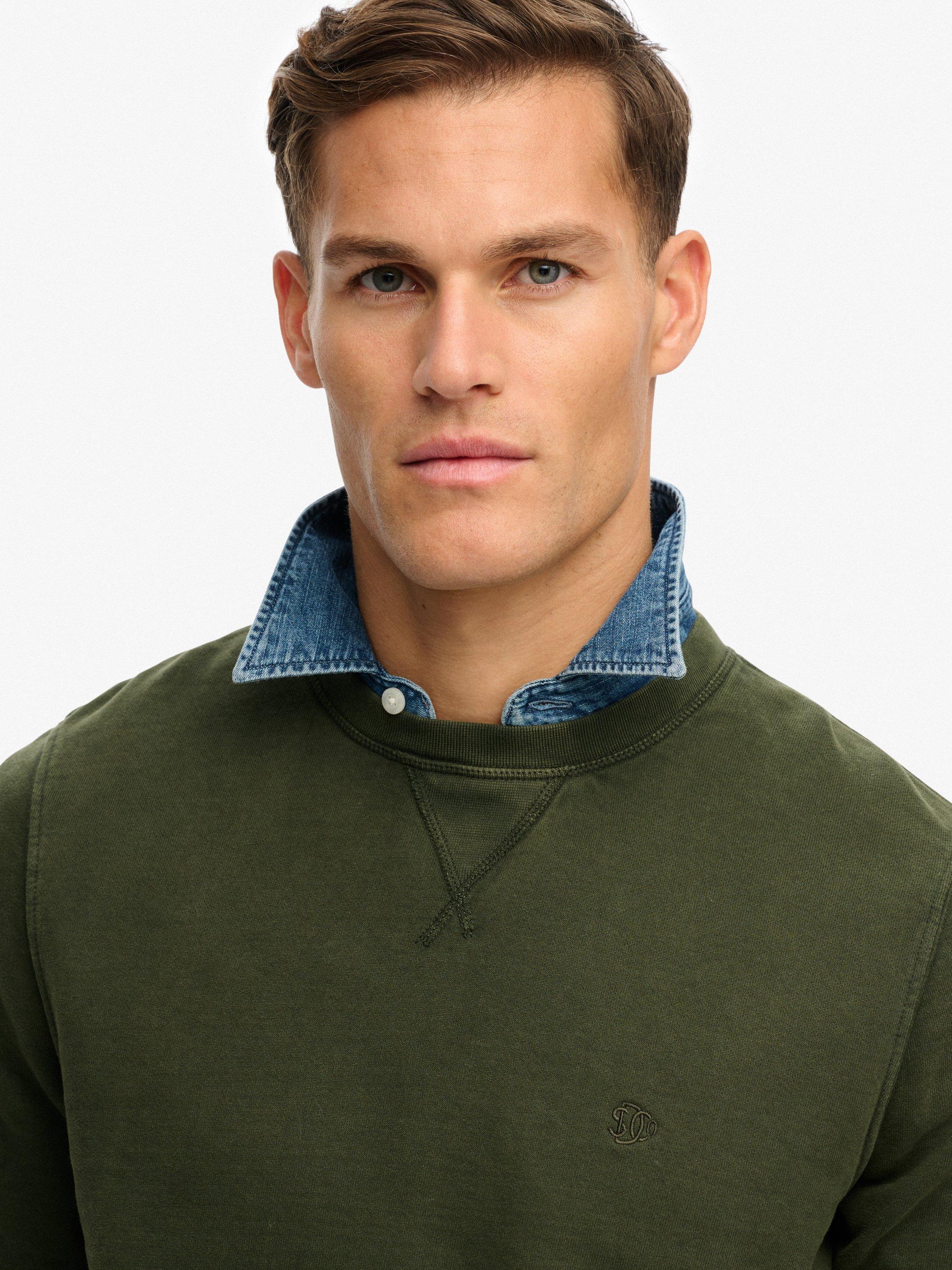 Product image 5 of 5, which shows Superdry Pure Cotton Classic Essential Sweatshirt, Surplus Goods Olive, S