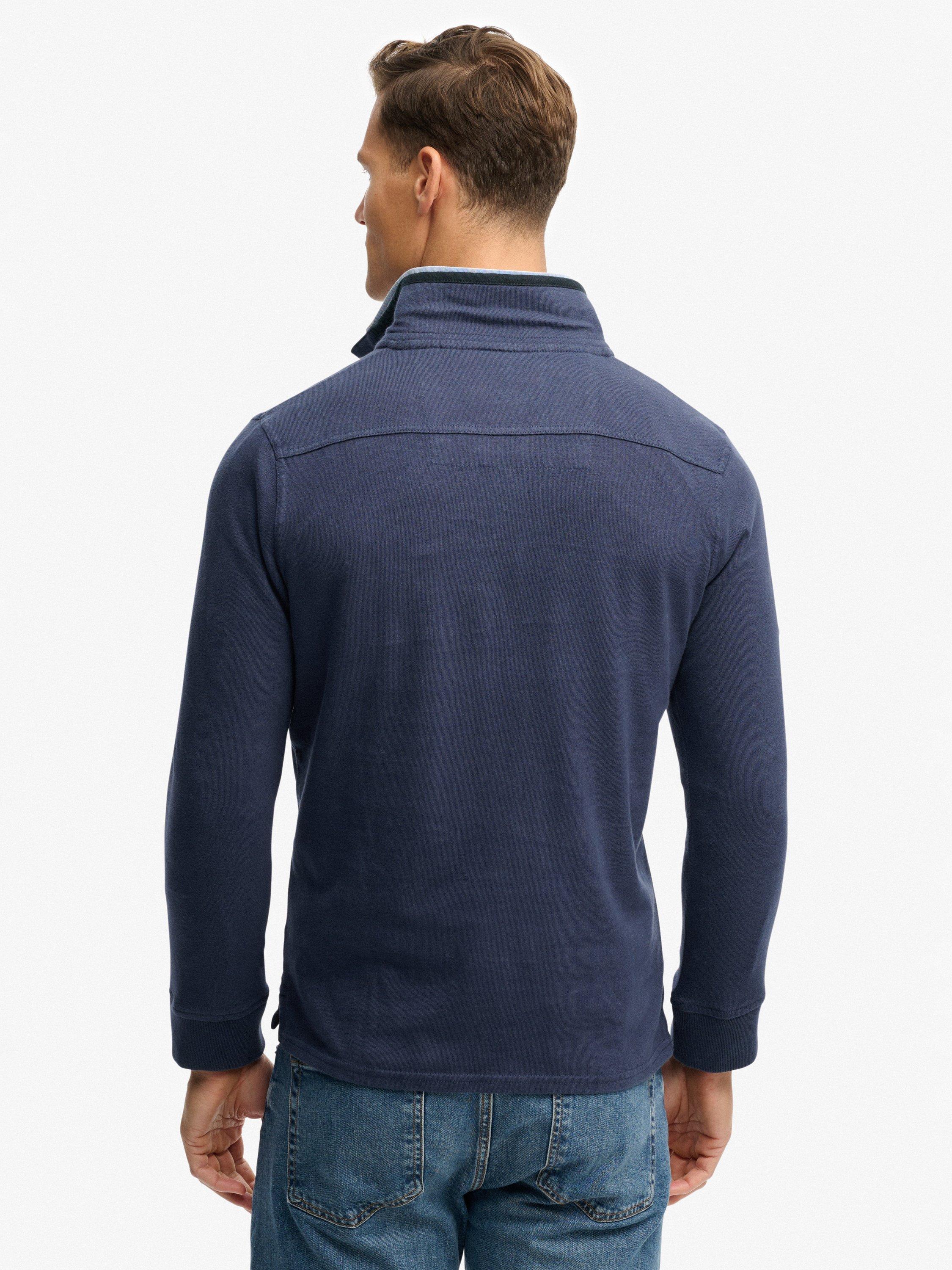 Product image 2 of 5, which shows Superdry Pure Cotton Classics Jersey Half Zip Jumper, Lauren Navy, XXL
