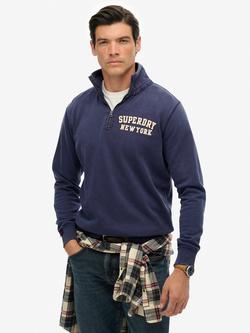 Superdry Vintage Athletic Half-Zip Jumper, Lauren Navy, Lauren Navy