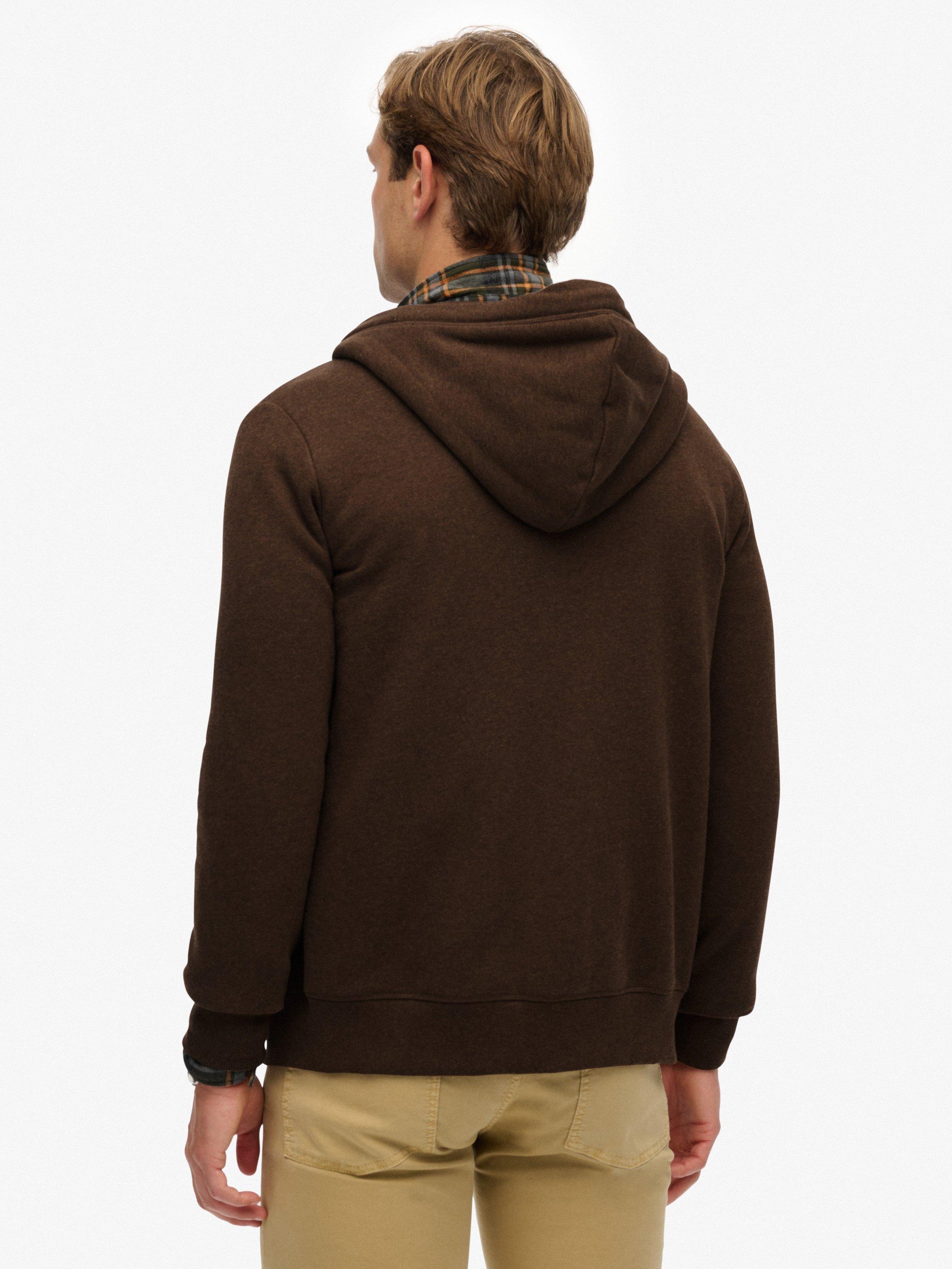 Product image 2 of 6, which shows Superdry Essential Logo Zip Hoodie, Nutmeg Brown Marl, S