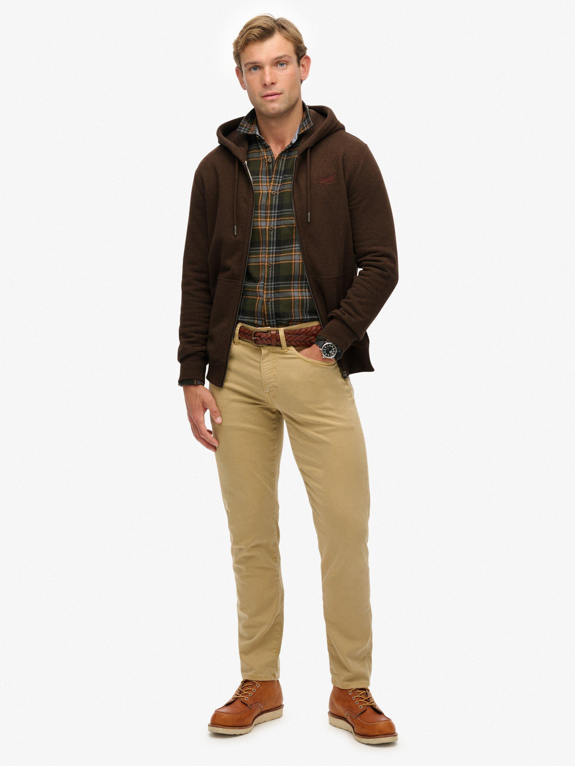 Product image 3 of 6, which shows Superdry Essential Logo Zip Hoodie, Nutmeg Brown Marl, S