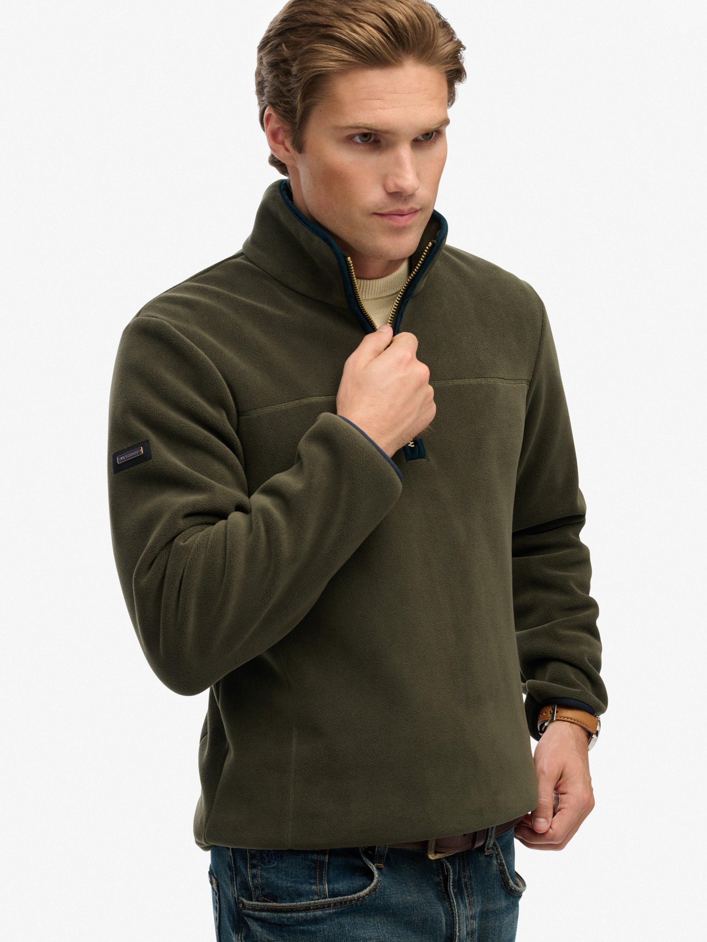 Product image 4 of 4, which shows Superdry Estate Half Zip Fleece, Olive Green, XXXL