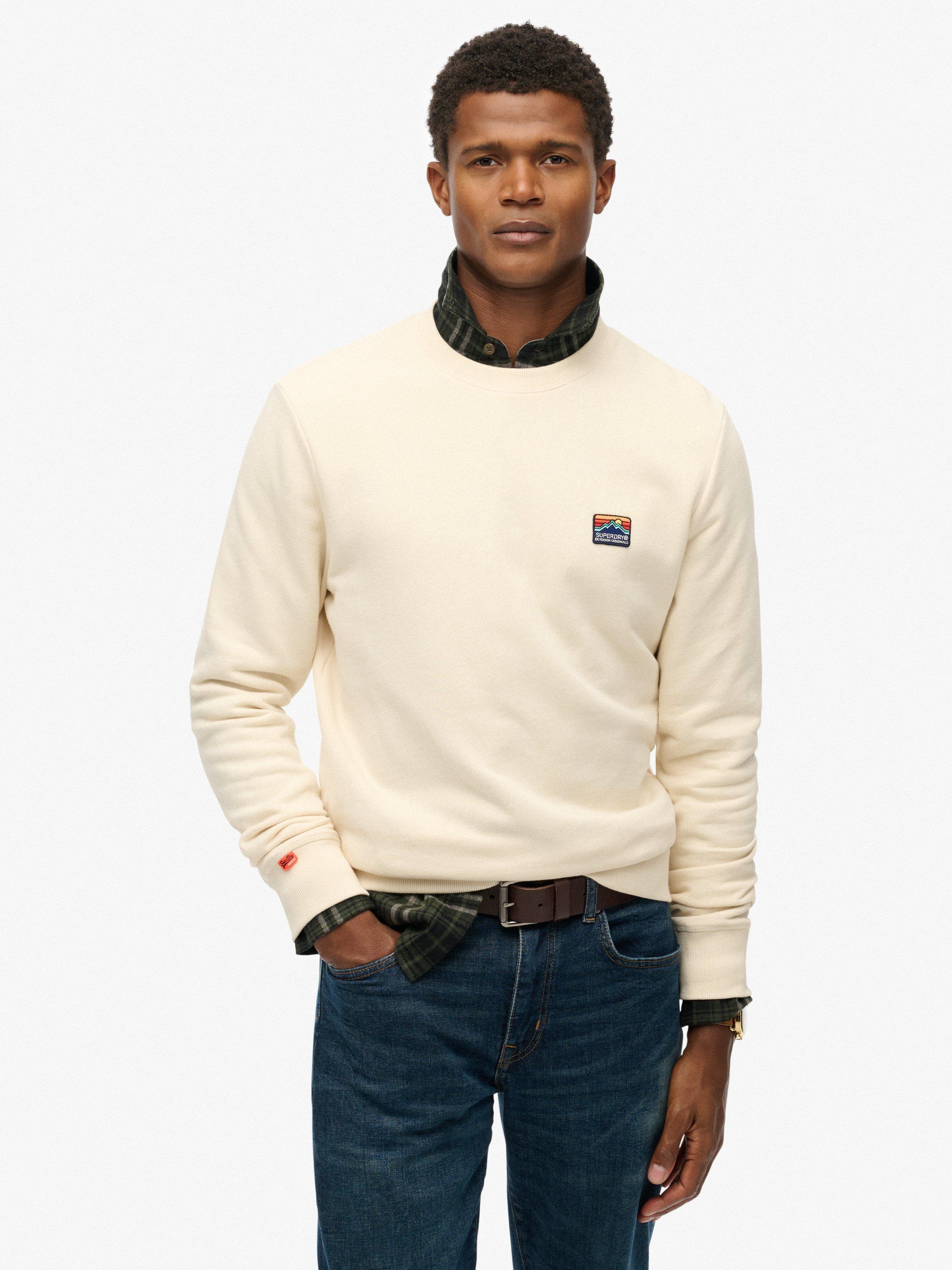 Product image 1 of 5, which shows Superdry Great Outdoors Embroidered Sweatshirt, Oatmeal Beige, XXL