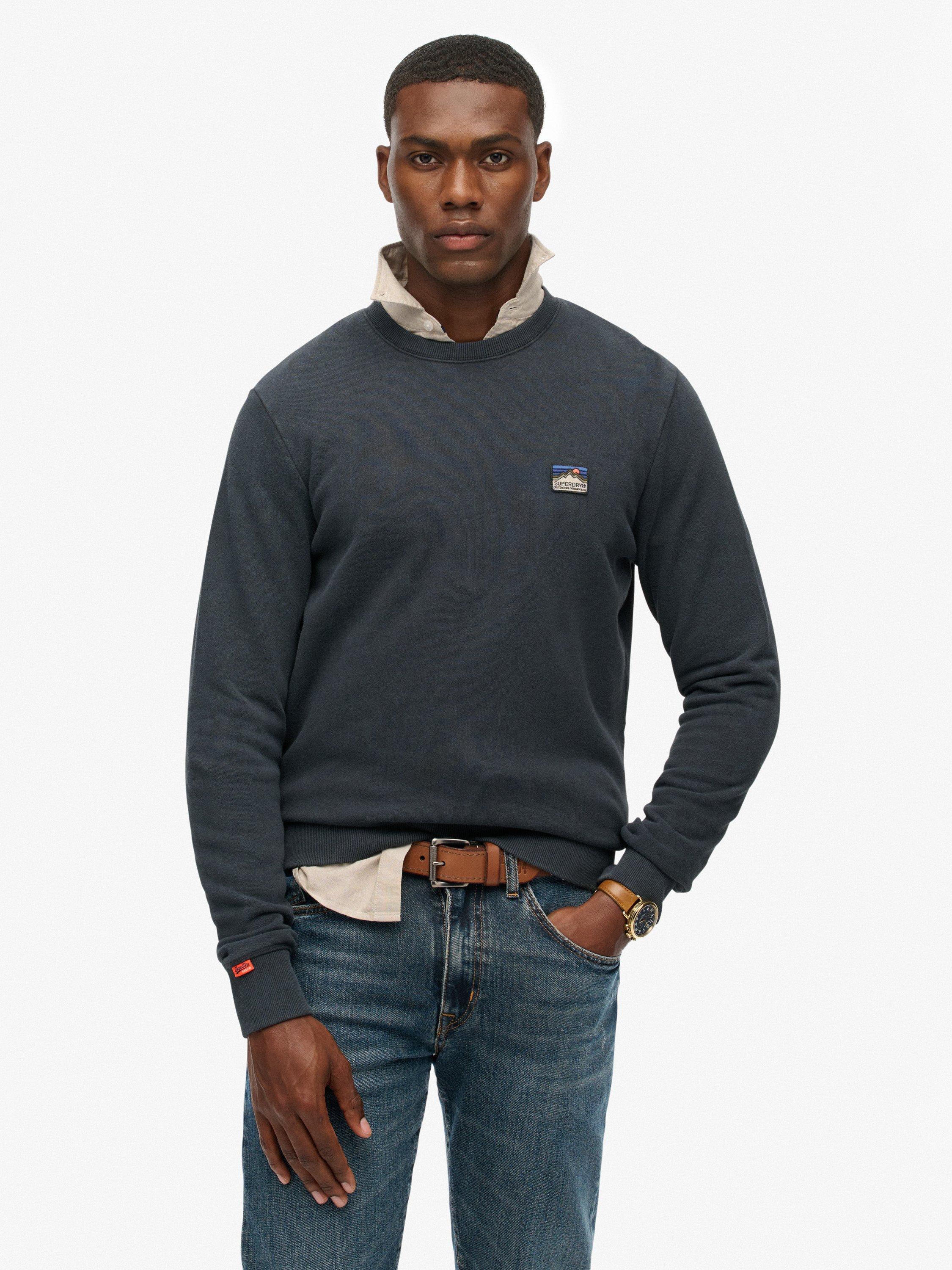 Product image 1 of 5, which shows Superdry Great Outdoors Embroidered Sweatshirt, Eclipse Navy, S
