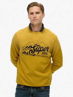 Superdry Cotton Lo-Fi Outdoors Relaxed Sweatshirt, Oil Yellow, Oil Yellow