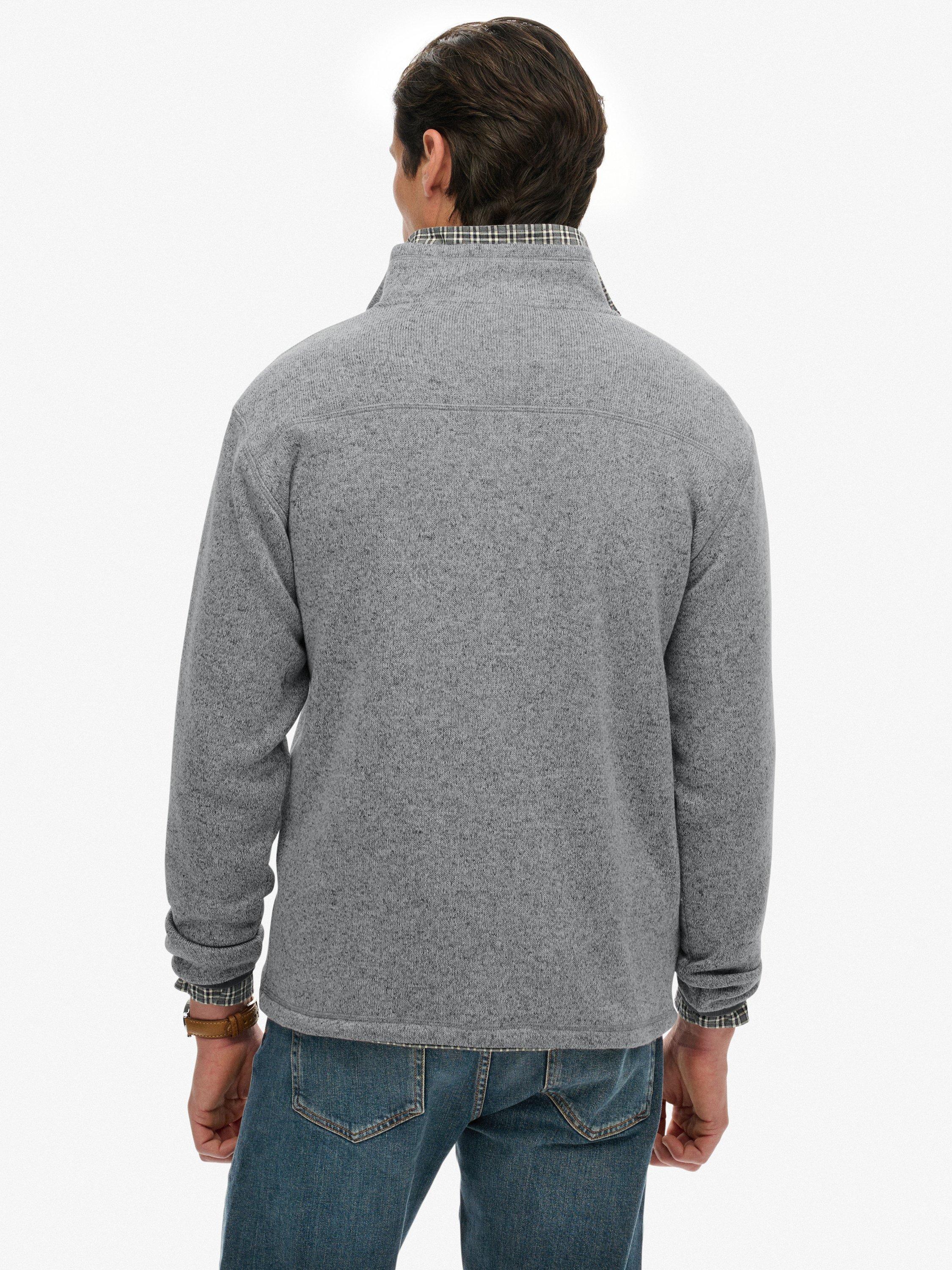 Product image 2 of 7, which shows Superdry Storm Fleece Half Zip Jumper, Light Grey Grit, XXL