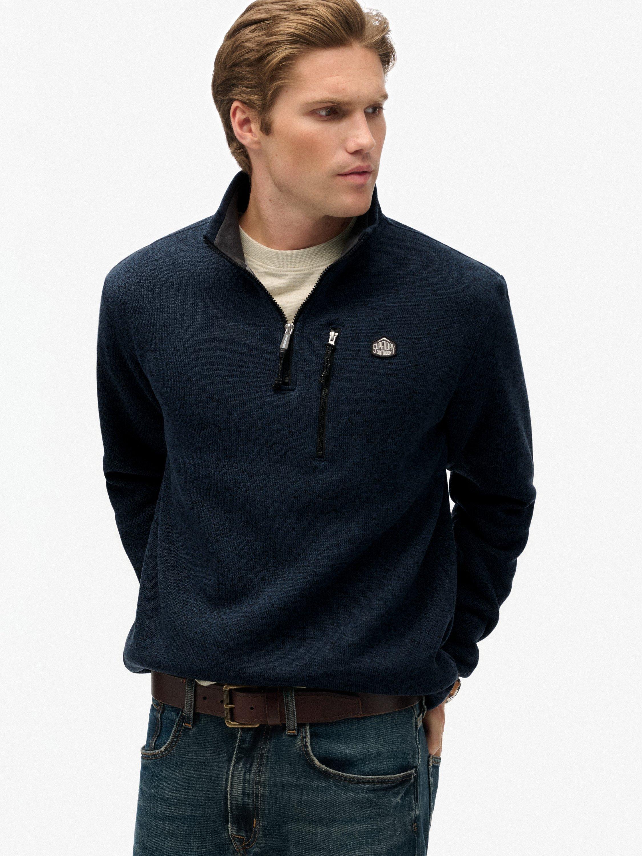 Product image 5 of 6, which shows Superdry Storm Fleece Half Zip Jumper, Navy Grit, S