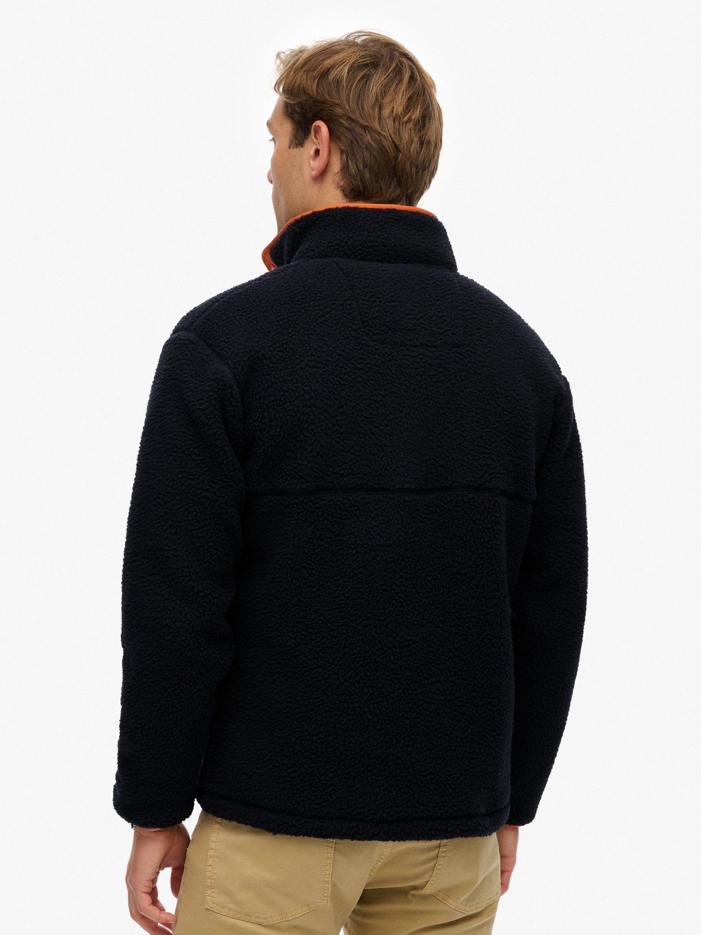 Product image 2 of 6, which shows Superdry Fuji Fleece Half Popper Jumper, Eclipse Navy, S