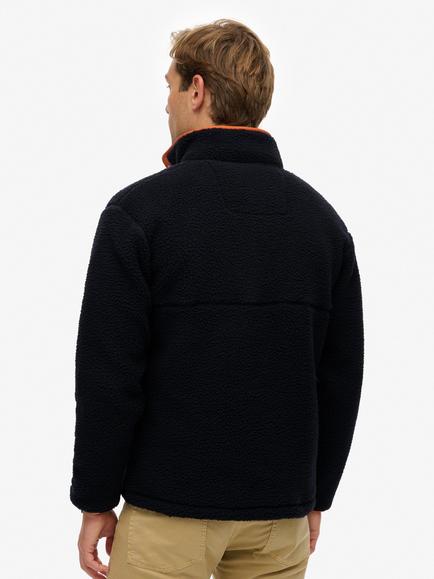Superdry Fuji Fleece Half Popper Jumper - view 2, Eclipse Navy