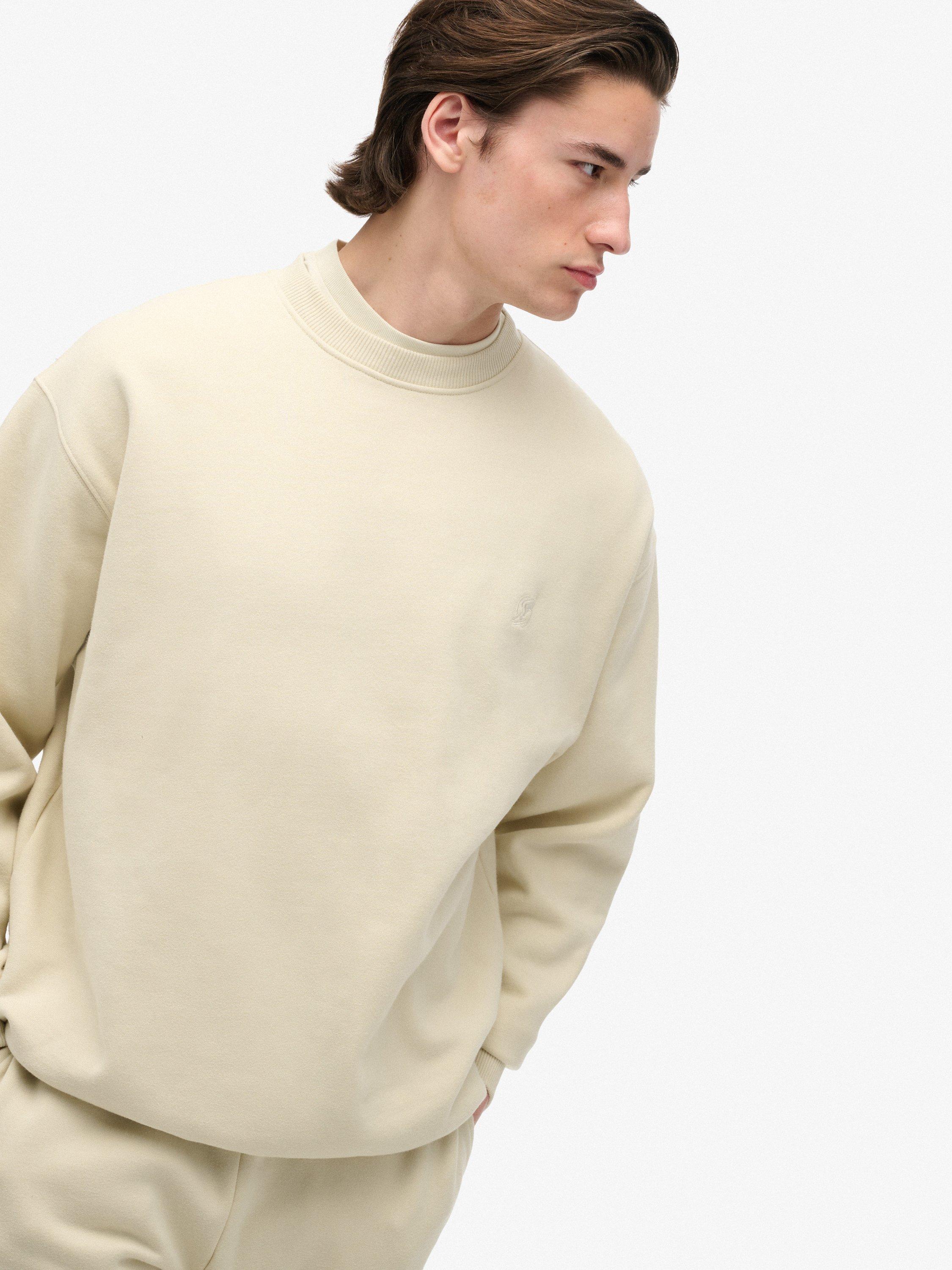 Product image 5 of 6, which shows Superdry Blank Oversized Crew Neck Cotton Sweatshirt, Light Grey, XL