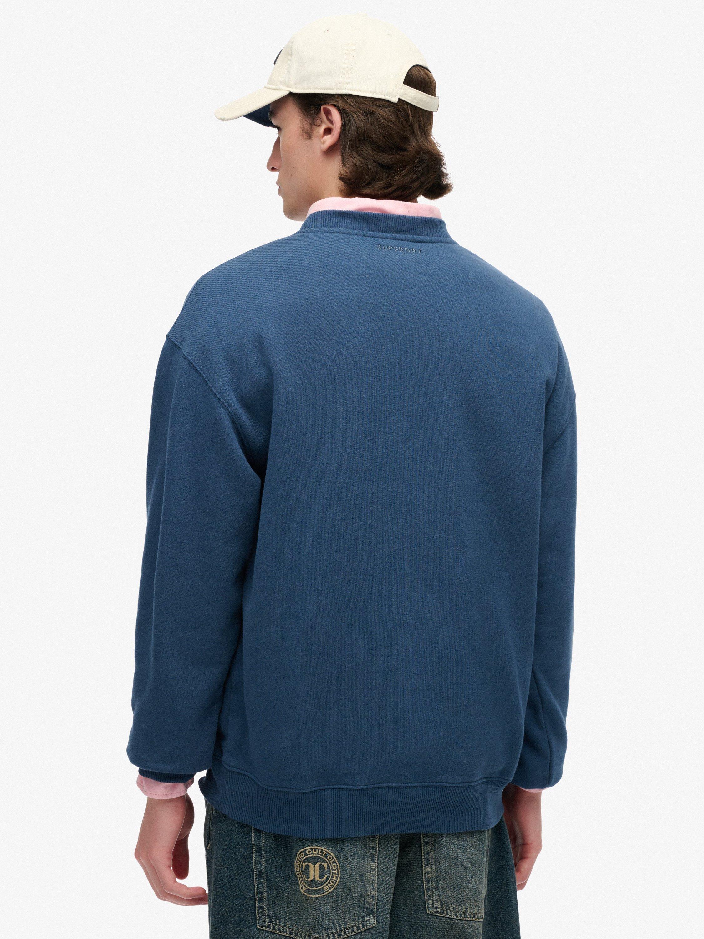Product image 2 of 5, which shows Superdry Blank Oversized Crew Neck Cotton Sweatshirt, Insignia Blue, S