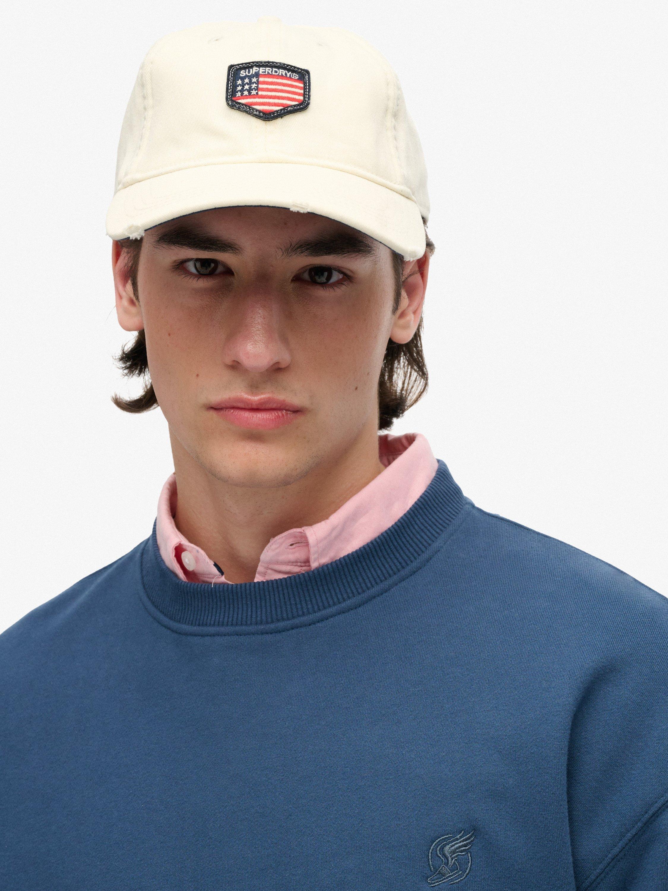 Product image 4 of 5, which shows Superdry Blank Oversized Crew Neck Cotton Sweatshirt, Insignia Blue, S