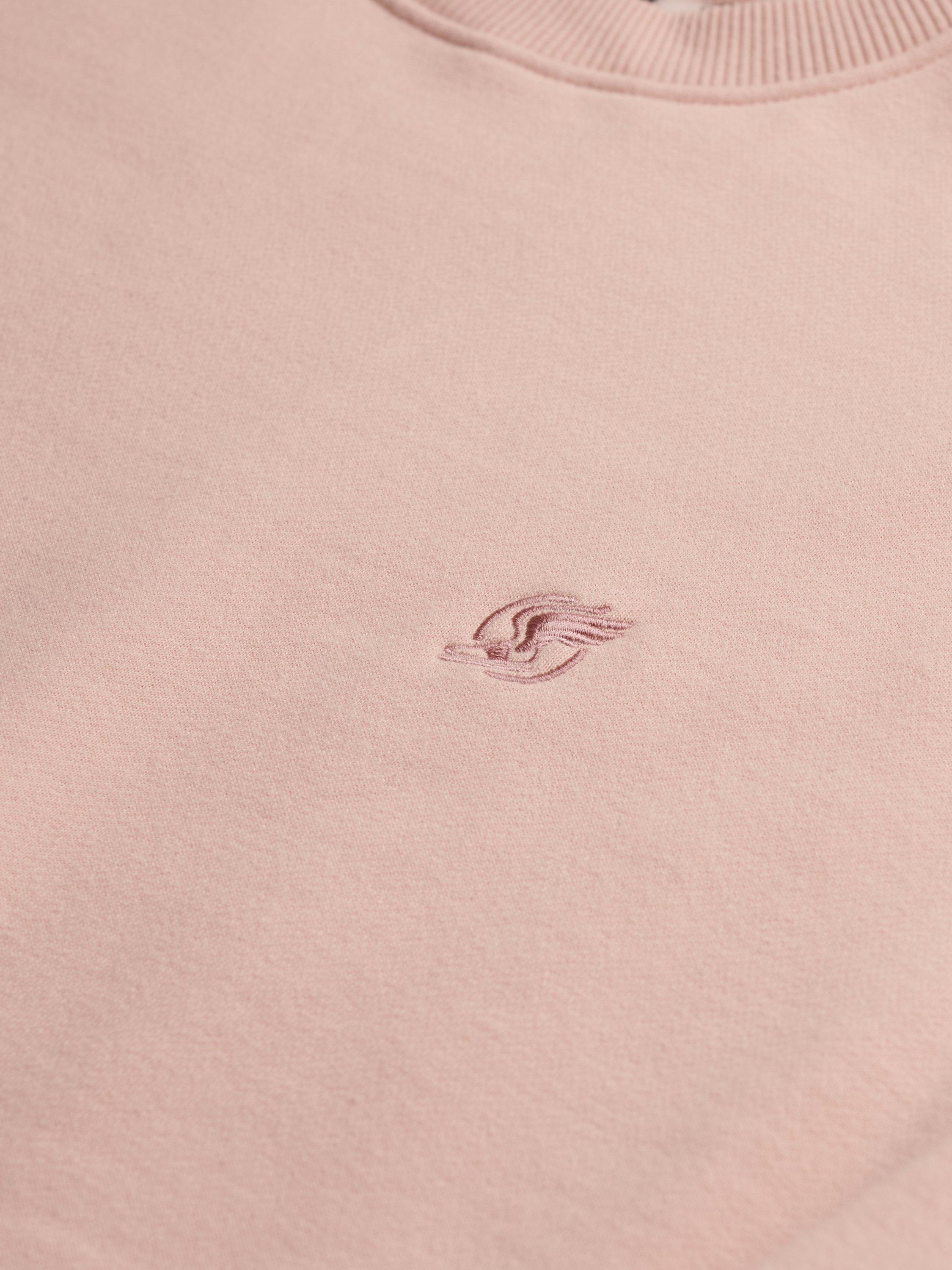 Product image 6 of 6, which shows Superdry Blank Oversized Crew Neck Cotton Sweatshirt, Ashy Pink, S