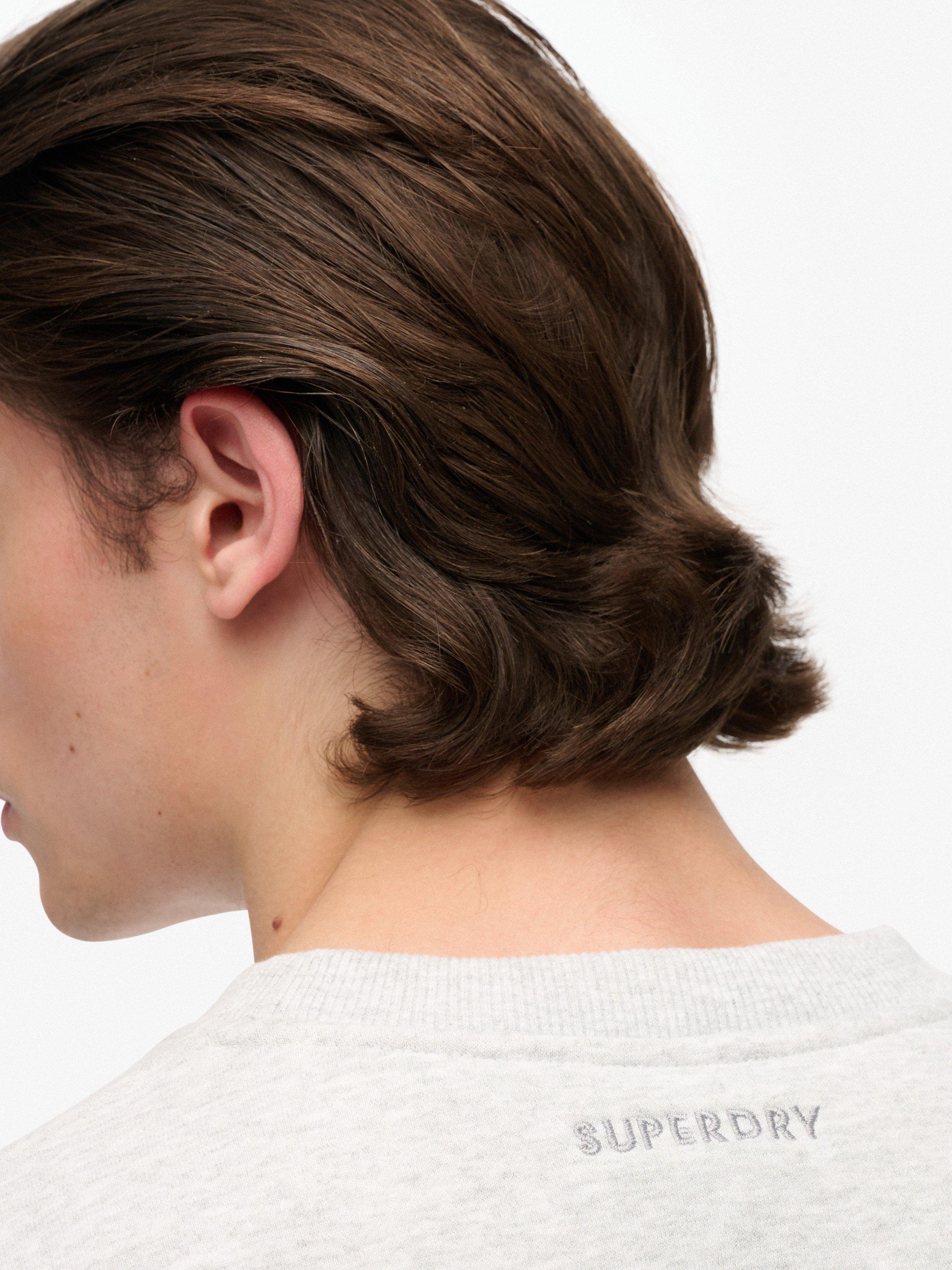 Product image 3 of 5, which shows Superdry Blank Oversized Crew Sweatshirt, Cadet Grey Marl, M