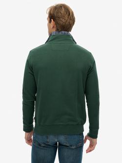 Superdry Cotton Blend Preppy Half Zip Jumper, Enamel Green - view 2, Enamel Green