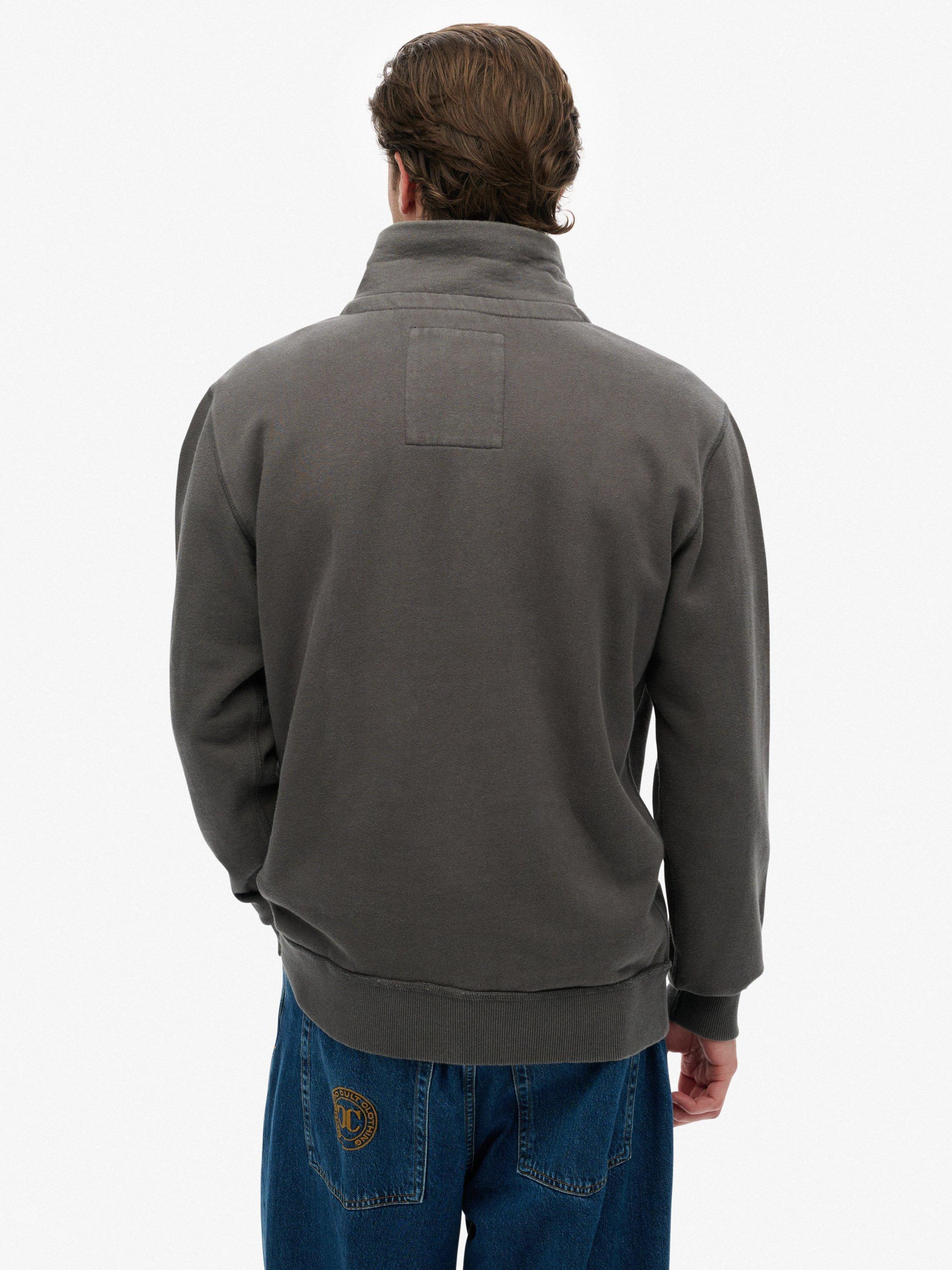 Product image 2 of 5, which shows Superdry Athletic SD Co Half Zip Cotton Sweatshirt, Shadow Grey, XXXL